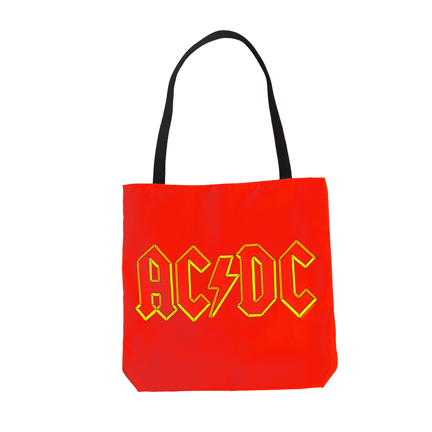 ACDC Yellow Outline Red Logo Tote Bag