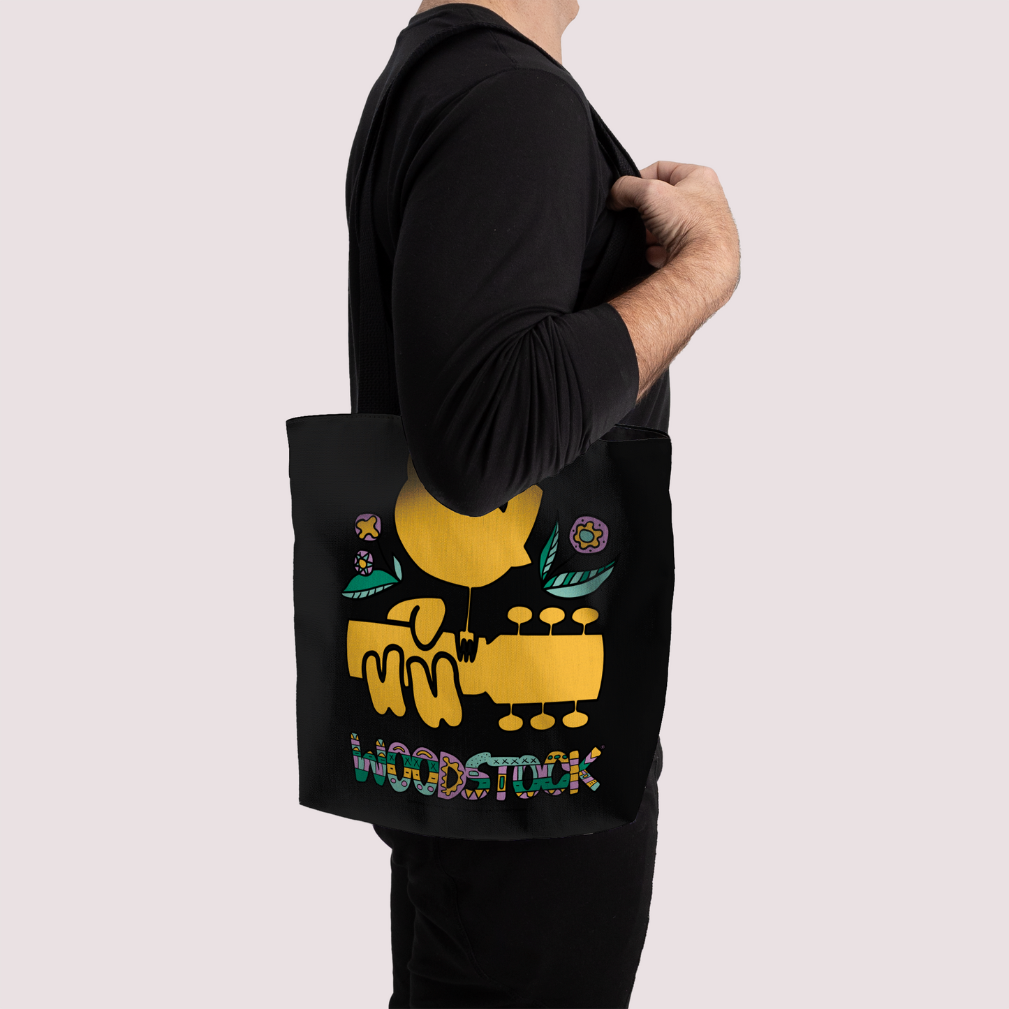 Woodstock Bird Aztec Black and Woodstock Bird Aztec Black with Tote Bag