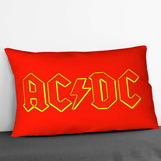 ACDC Yellow Outline Red Logo Pillow rectangular