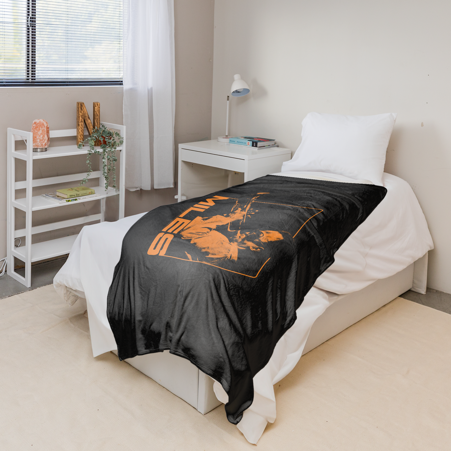 Miles Davis Orange Square with Fleece Blanket