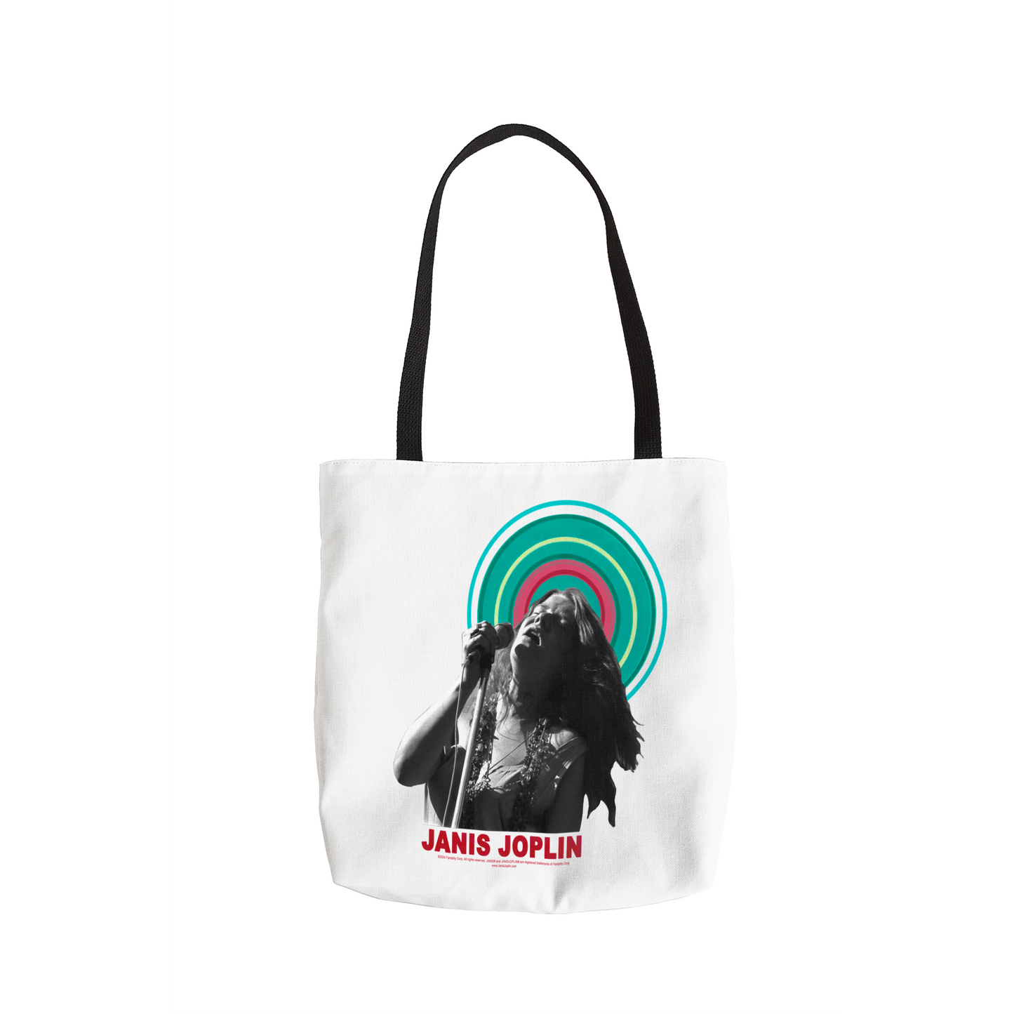 Janis Joplin Halo Photo White and Janis Joplin Halo Photo White with Tote Bag