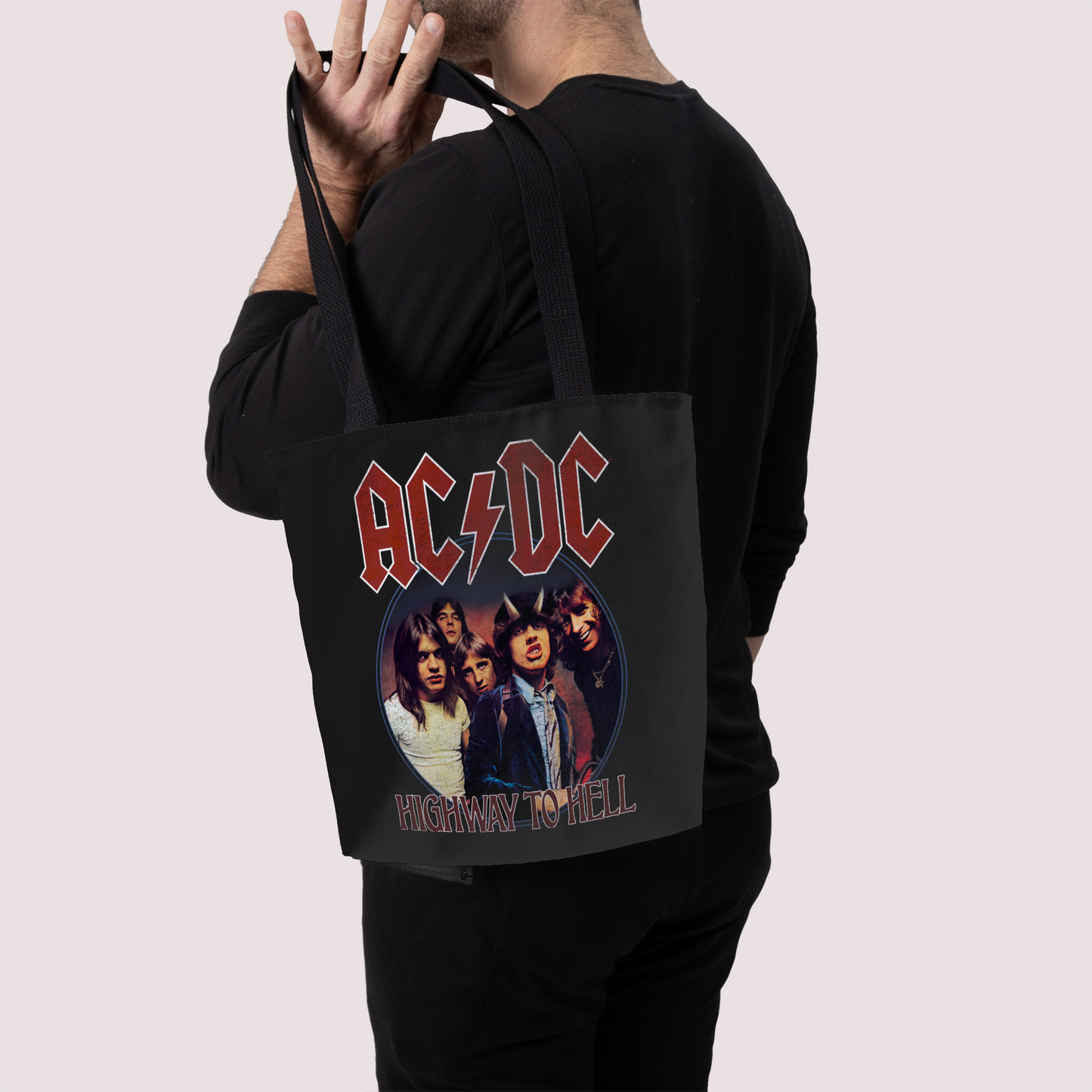 ACDC Highway To Hell Circle Tote Bag