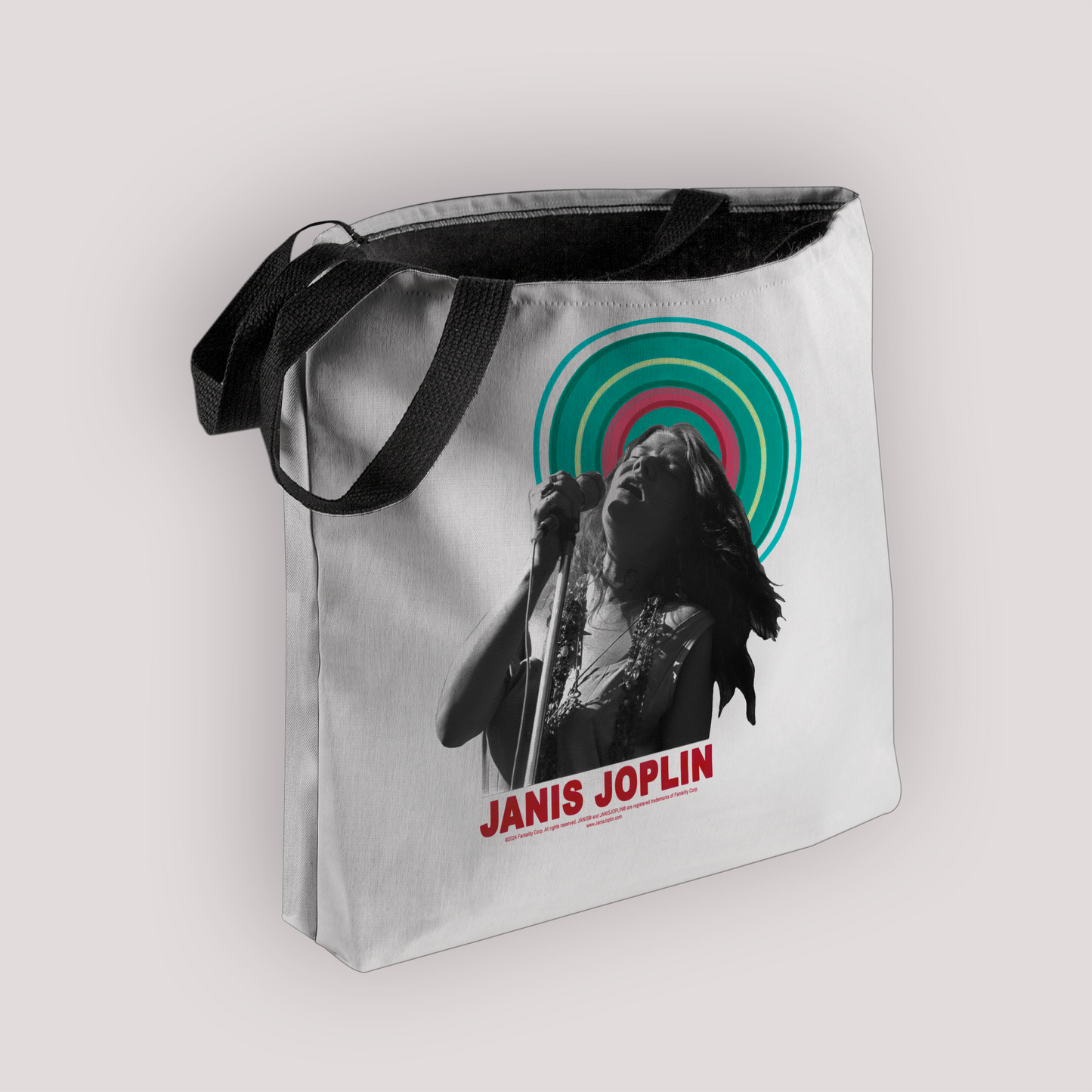 Janis Joplin Halo Photo White and Janis Joplin Halo Photo White with Tote Bag