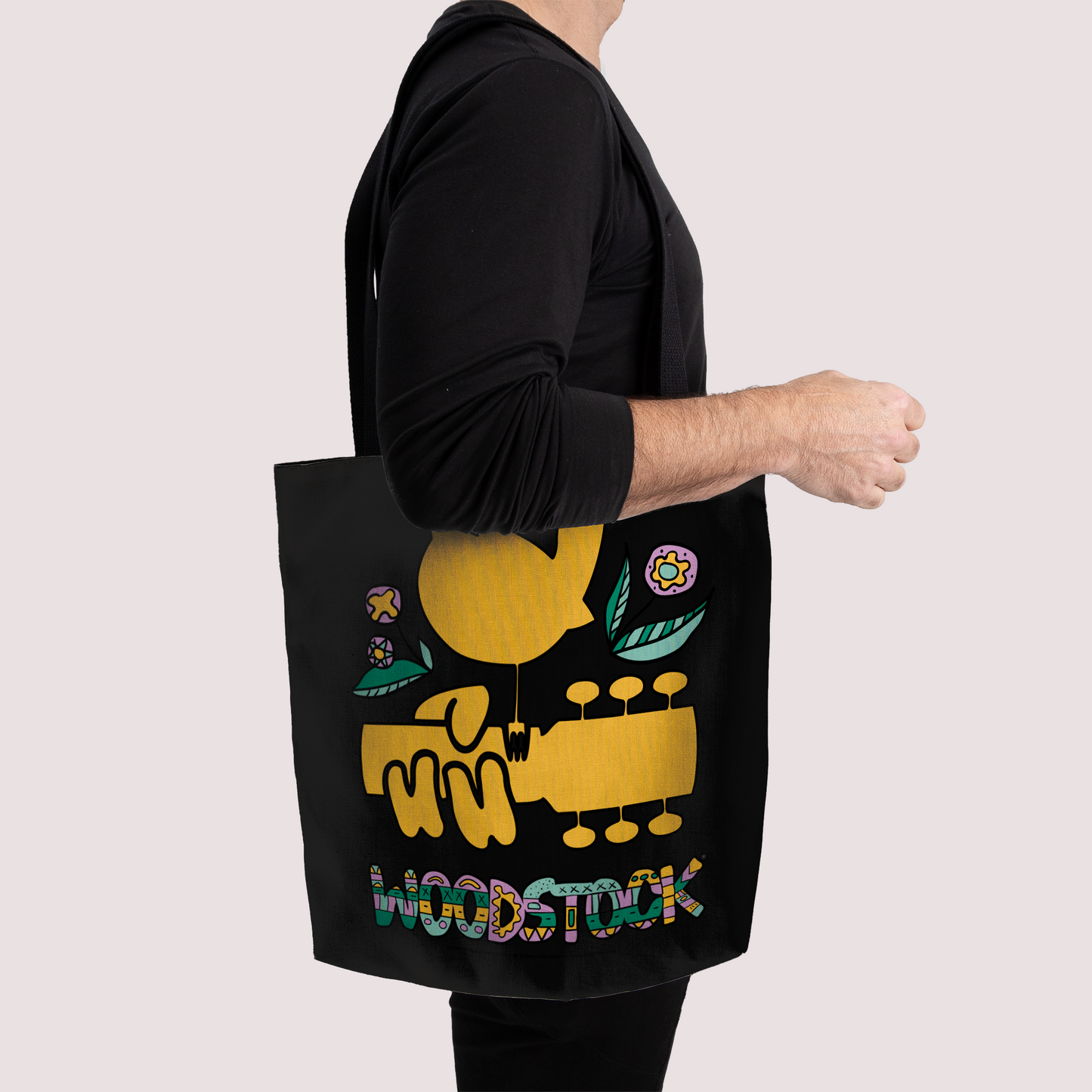 Woodstock Bird Aztec Black and Woodstock Bird Aztec Black with Tote Bag