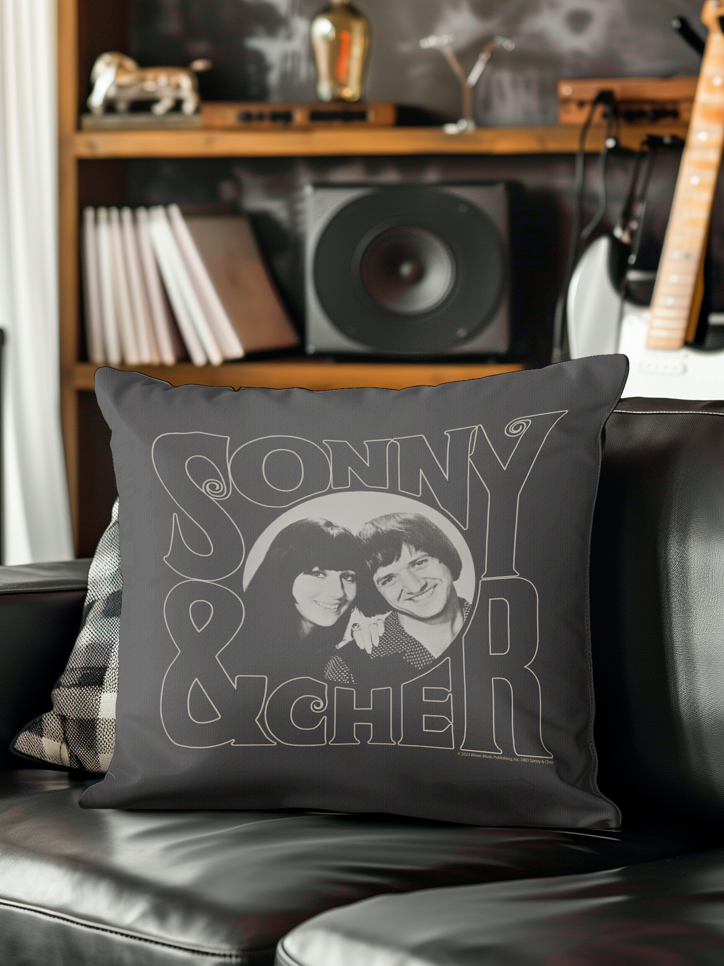 Sonny & Cher Circle Photo and Sonny & Cher Circle Photo with Pillow square