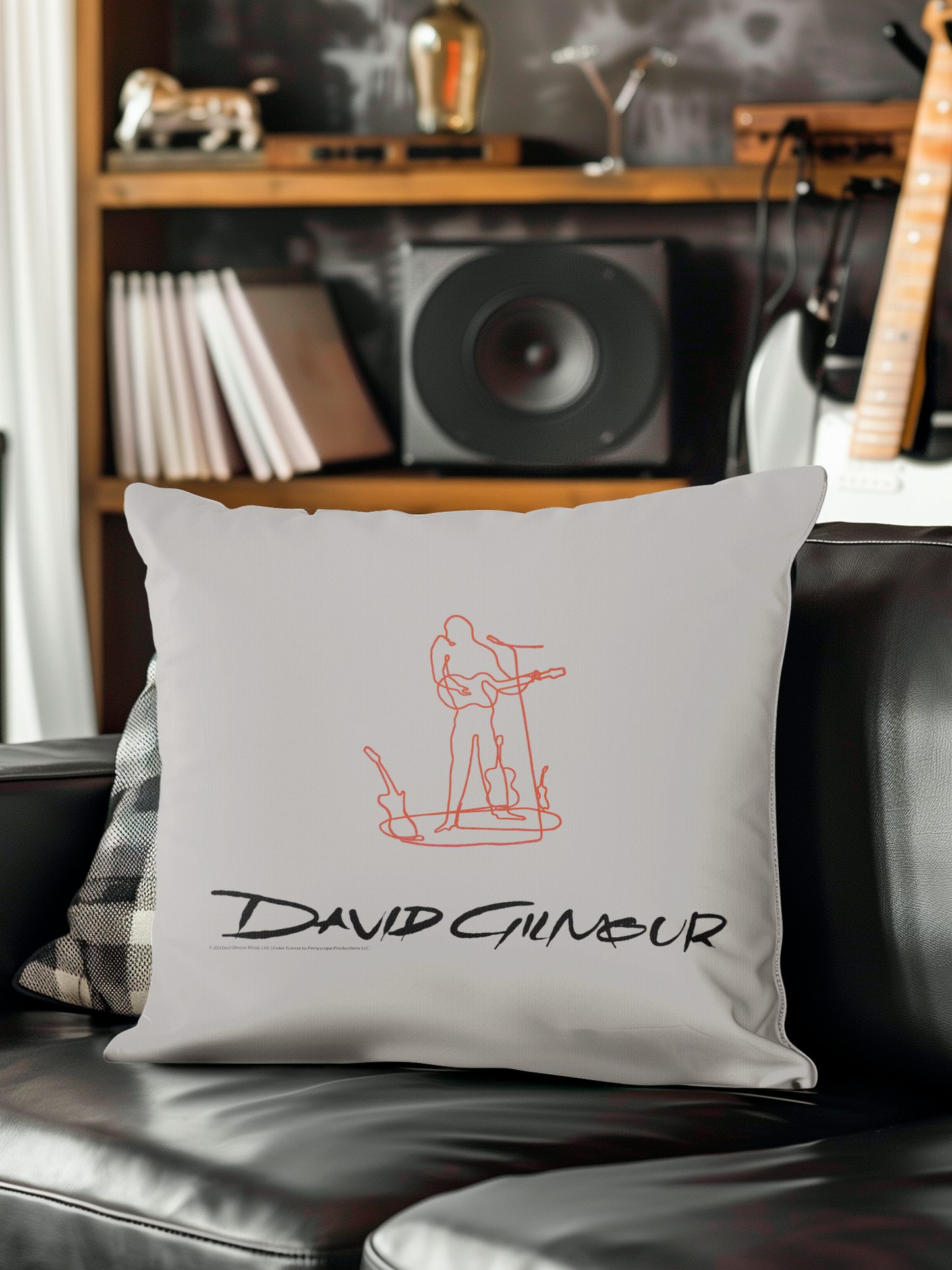 David Gilmour Line Art and David Gilmour Line Art with Pillow square