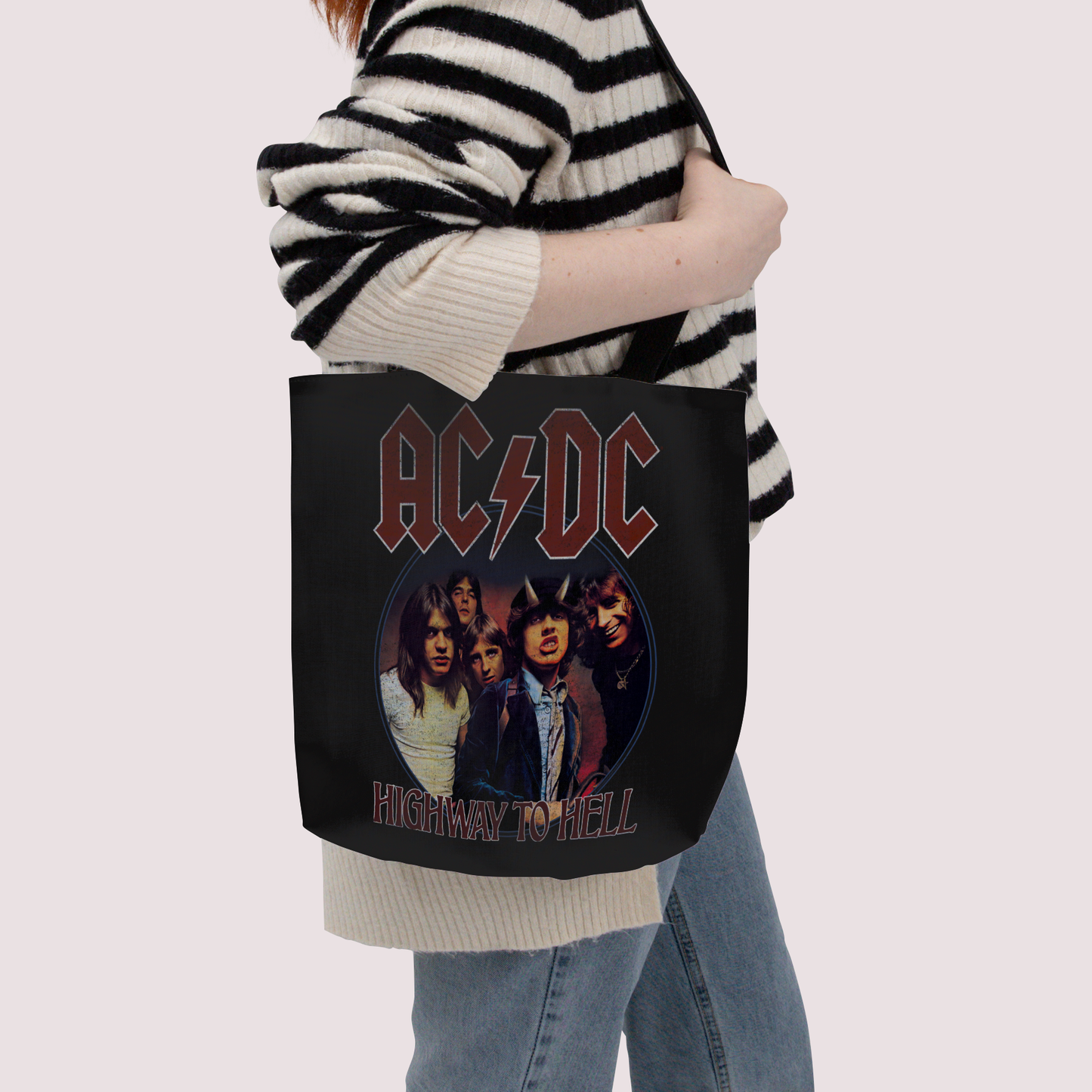 ACDC Highway To Hell Circle Tote Bag