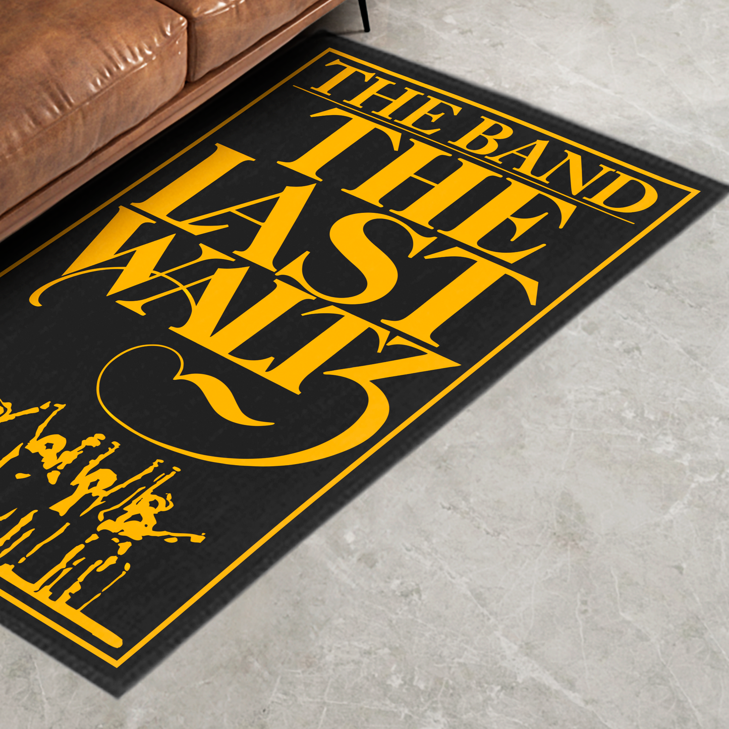 The Band The Last Waltz Yellow Print with Area Rug rectangular