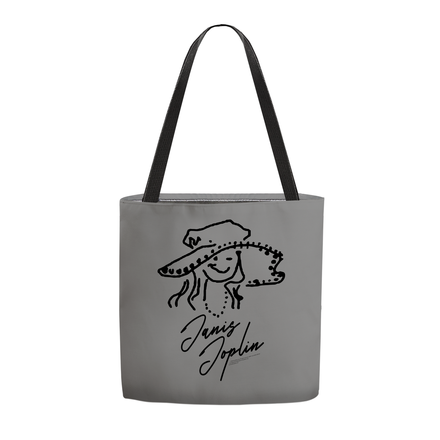 Janis Joplin Outline Sketched Grey and Janis Joplin Outline Sketched Grey with Tote Bag