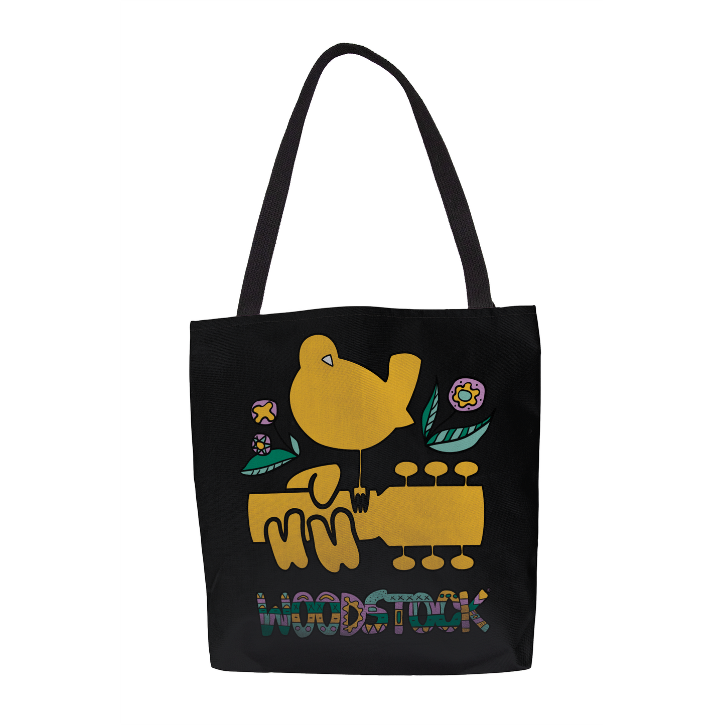 Woodstock Bird Aztec Black and Woodstock Bird Aztec Black with Tote Bag