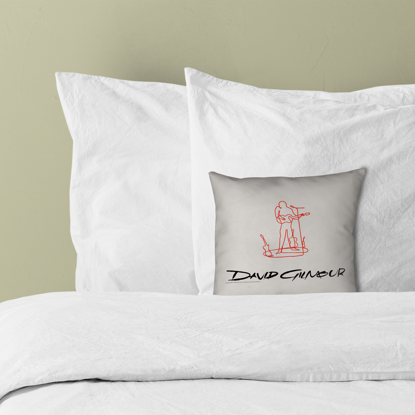 David Gilmour Line Art and David Gilmour Line Art with Throw Pillow