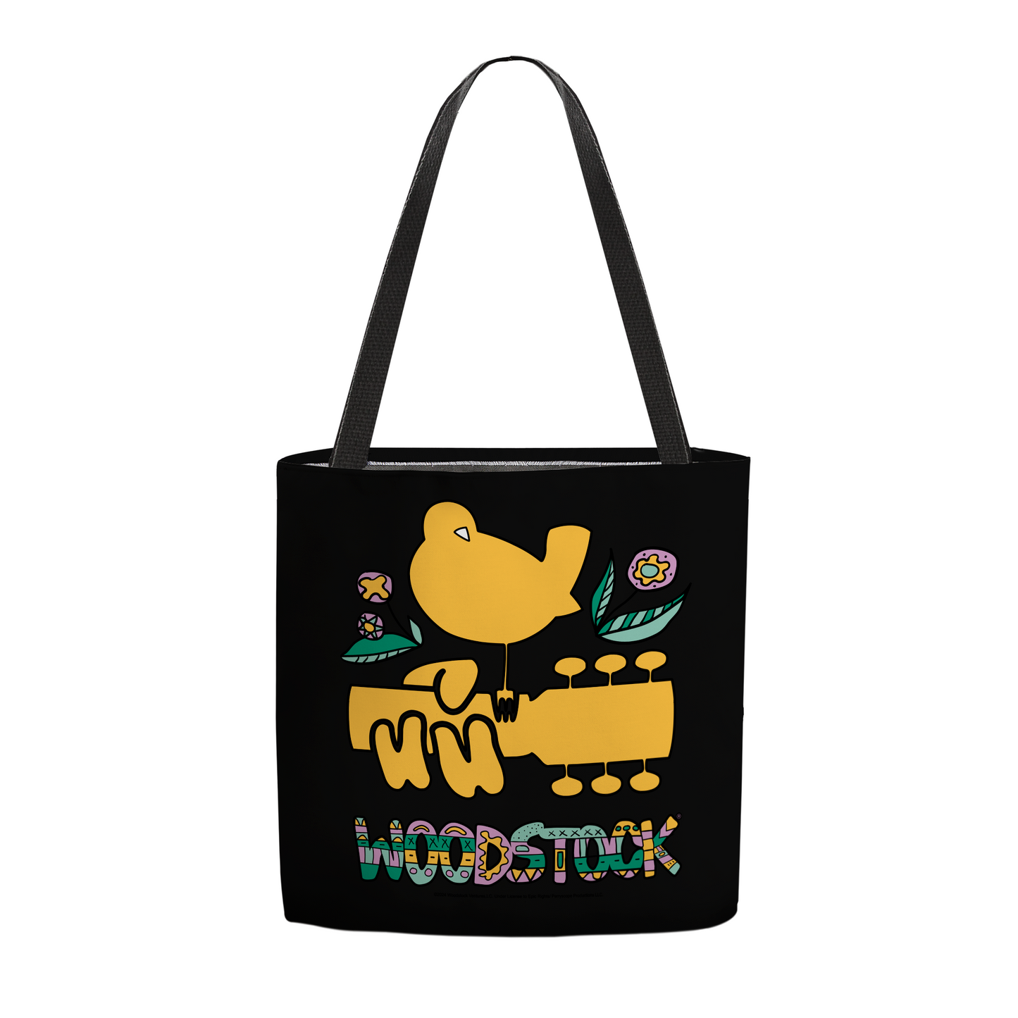 Woodstock Bird Aztec Black and Woodstock Bird Aztec Black with Tote Bag