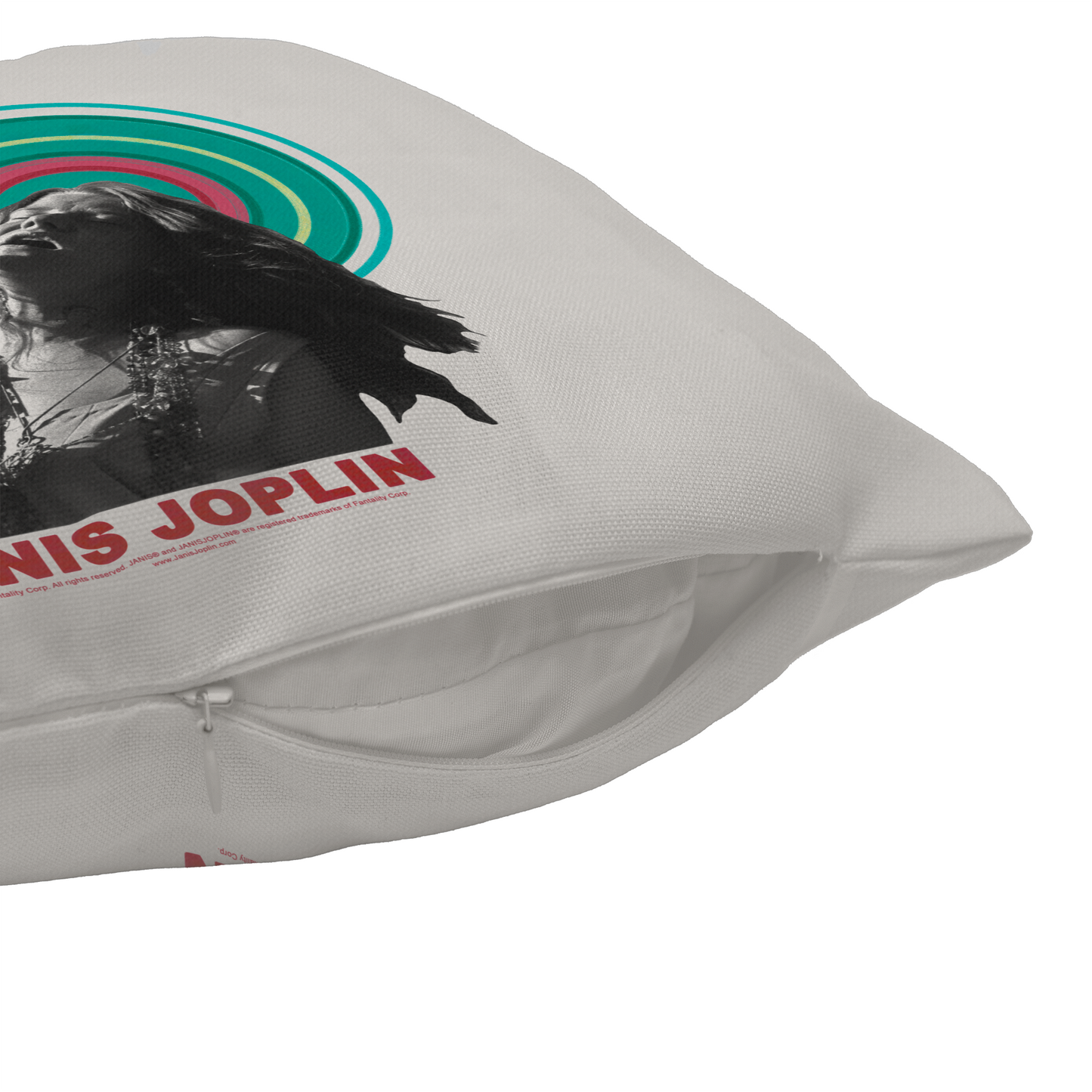 Janis Joplin Halo Photo White and Janis Joplin Halo Photo White with Pillow square