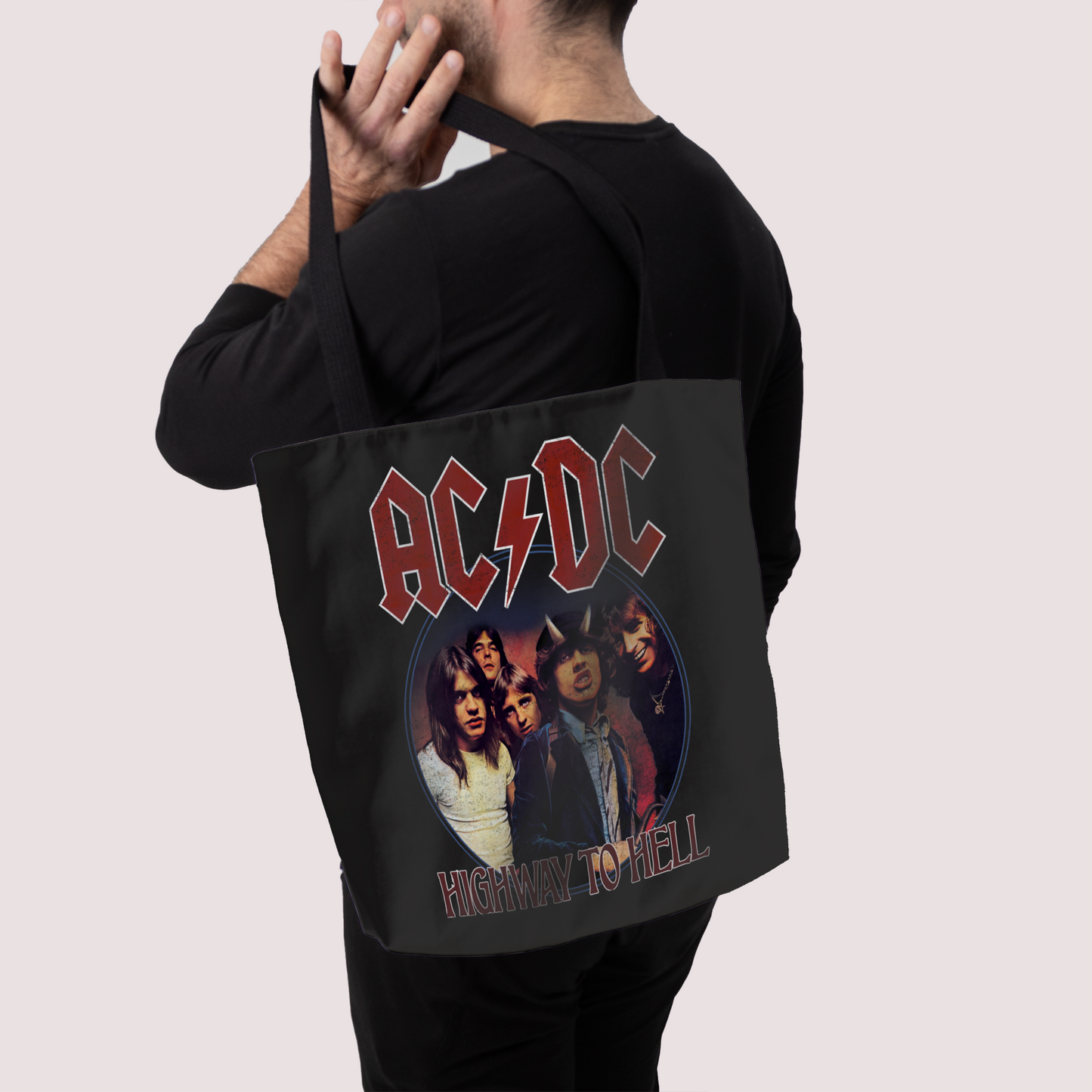 ACDC Highway To Hell Circle Tote Bag