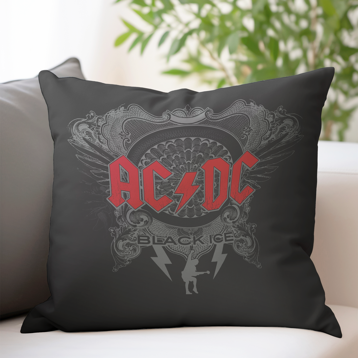 ACDC Black Ice Red Pillow - Print, Square, Indoor Use, Available in 14x14", 16x16", 18x18", 20x20"