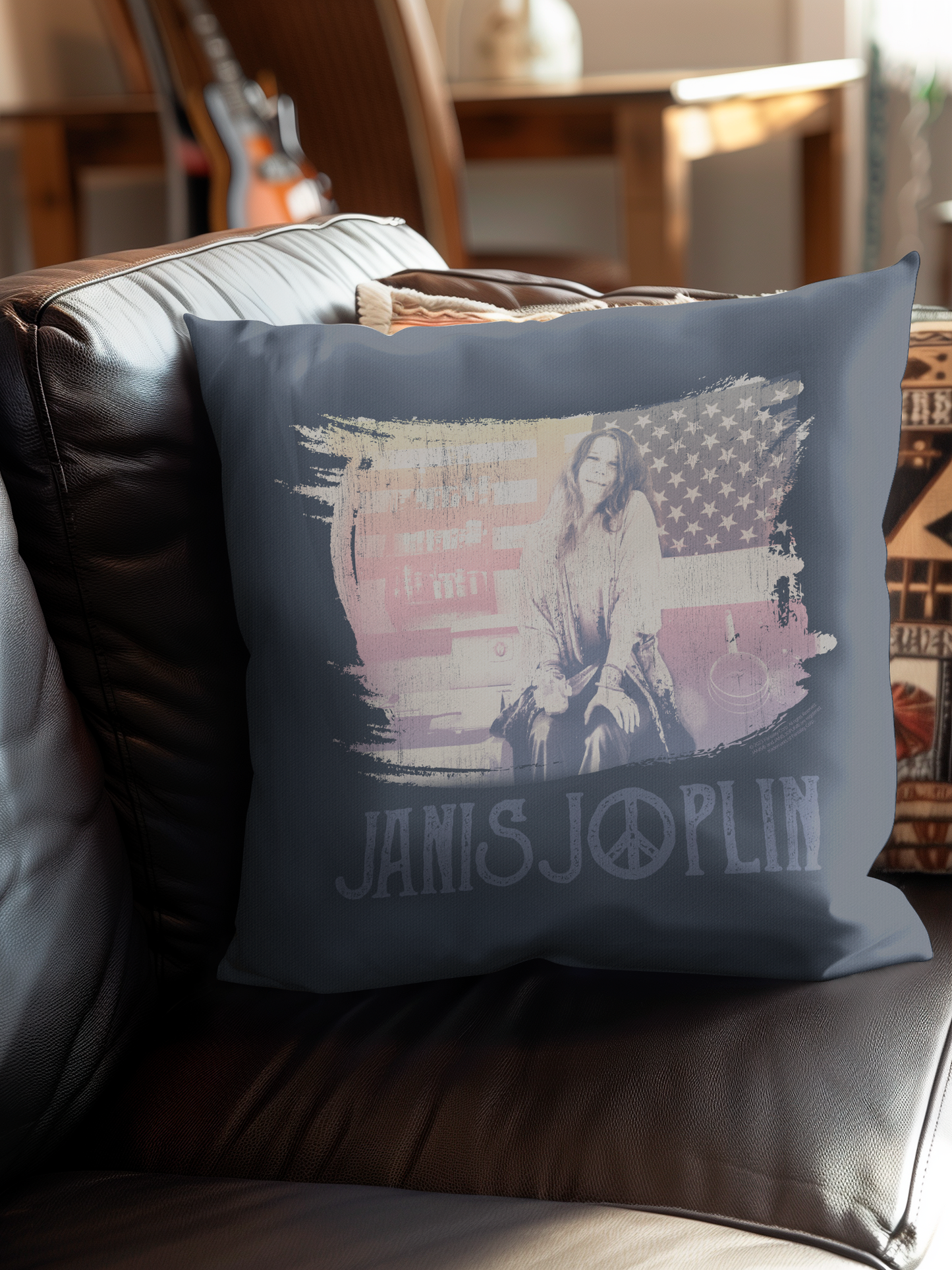 Janis Joplin Stove Flag with Pillow square