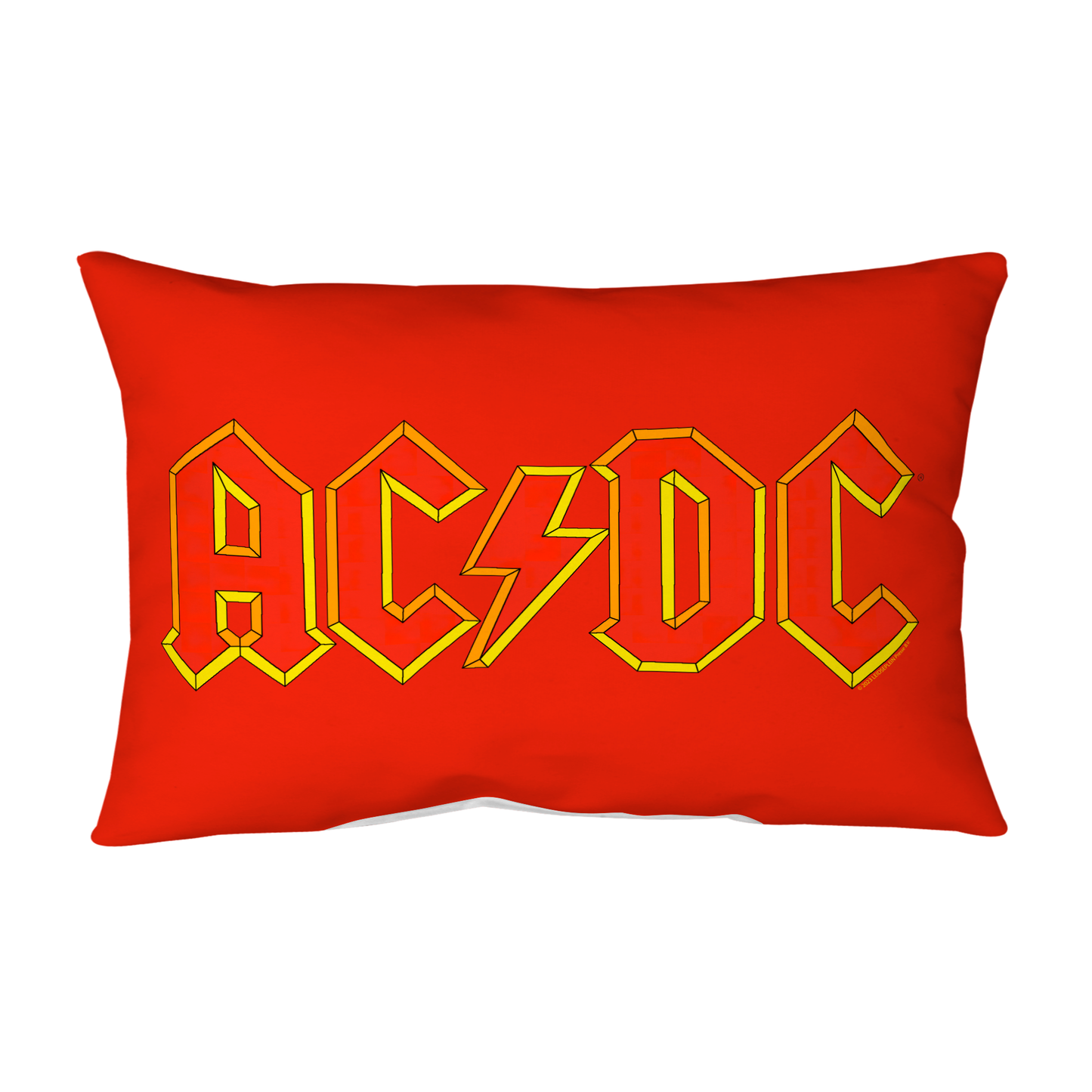 ACDC Yellow Outline Red Logo Pillow rectangular