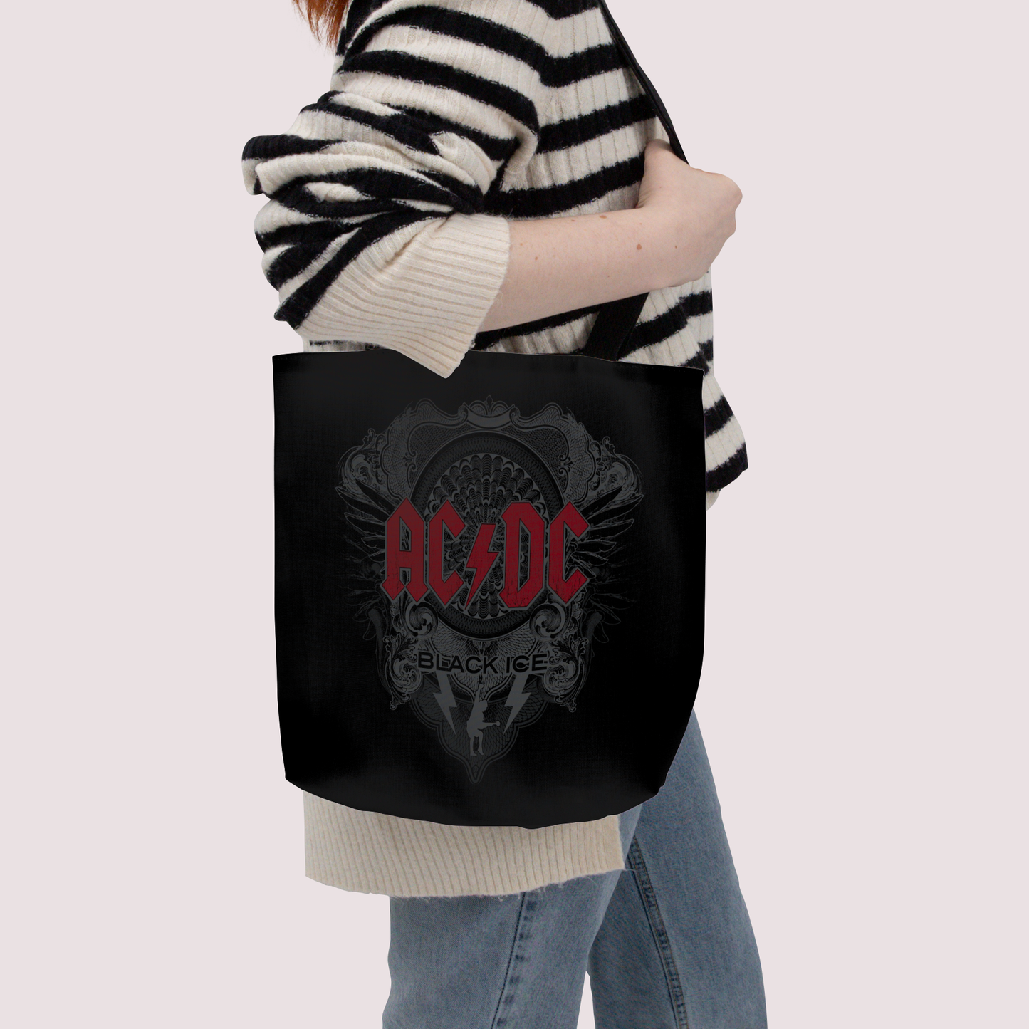 ACDC Black Ice with Red AOP and ACDC Black Ice with Red AOP with Tote Bag