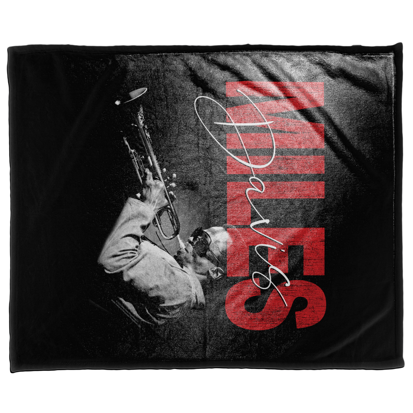 Miles Davis Distressed Photo with Fleece Blanket