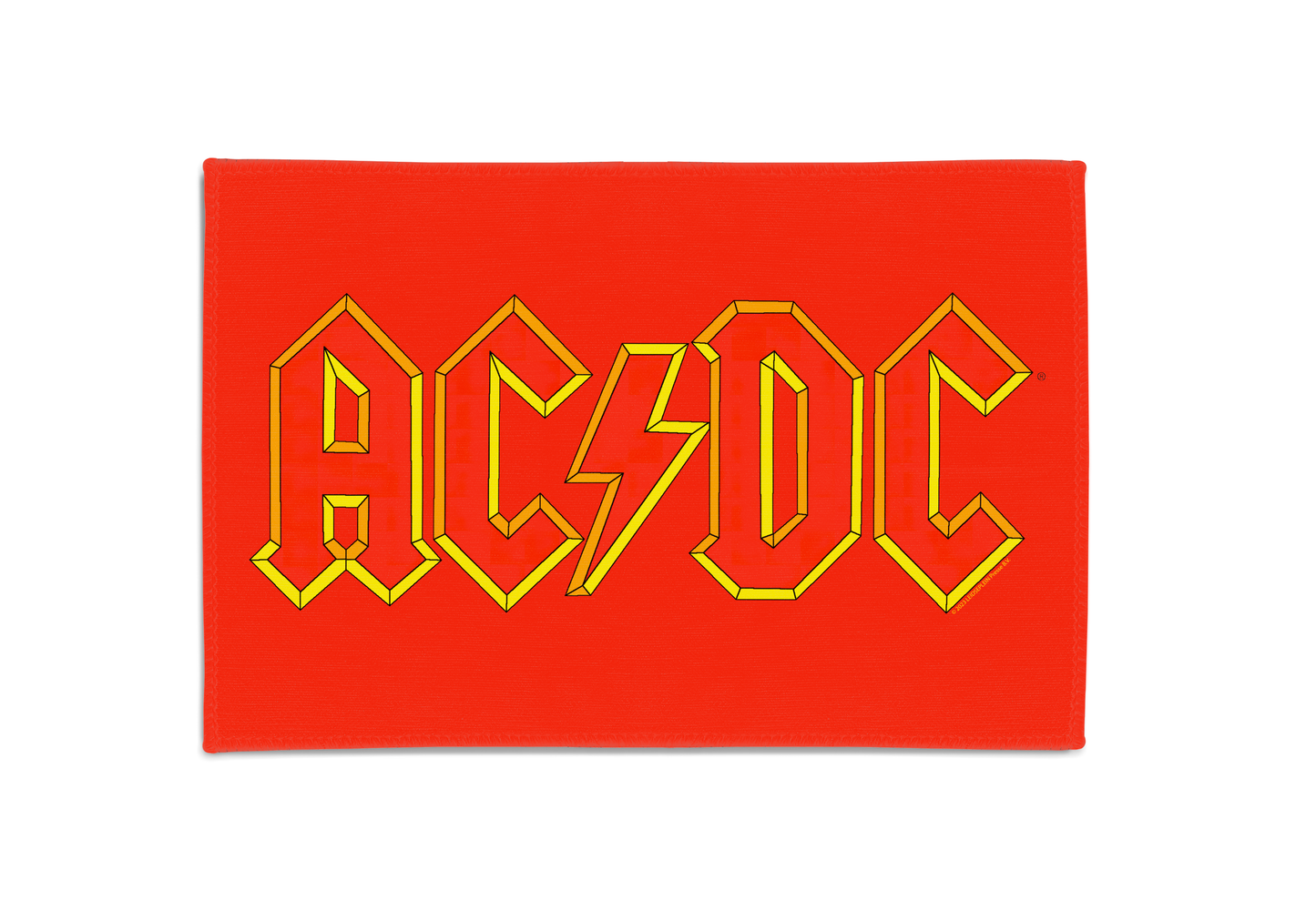 ACDC Yellow Outline Red Logo Area Rug