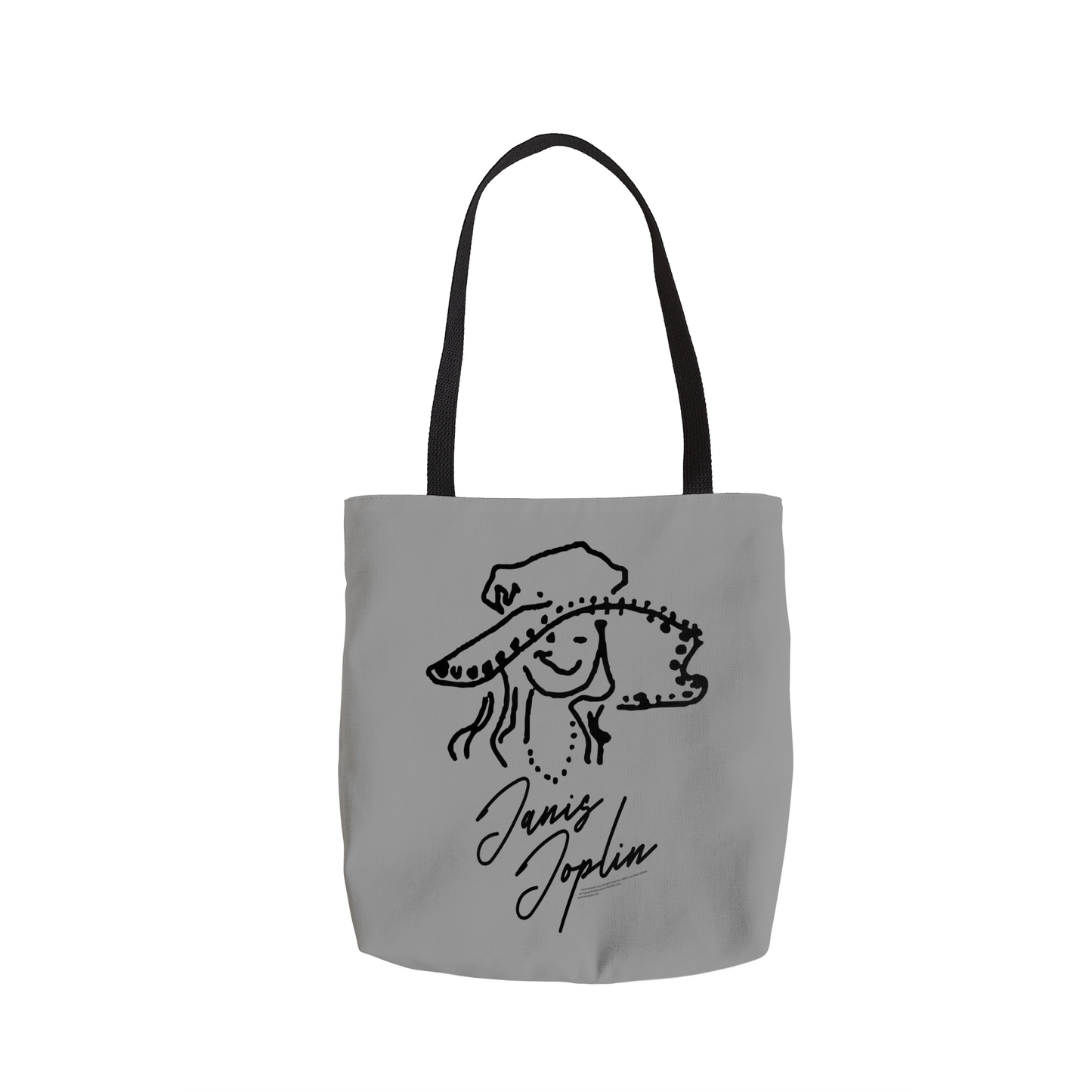 Janis Joplin Outline Sketched Grey and Janis Joplin Outline Sketched Grey with Tote Bag