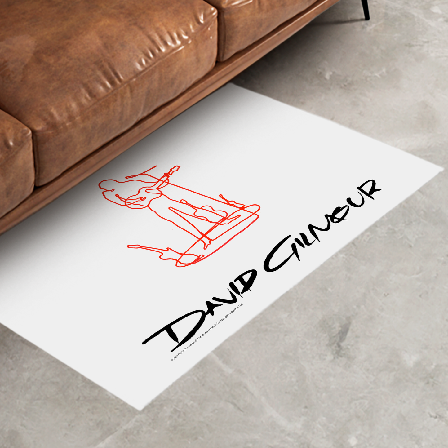 David Gilmour Line Art with Area Rug rectangular