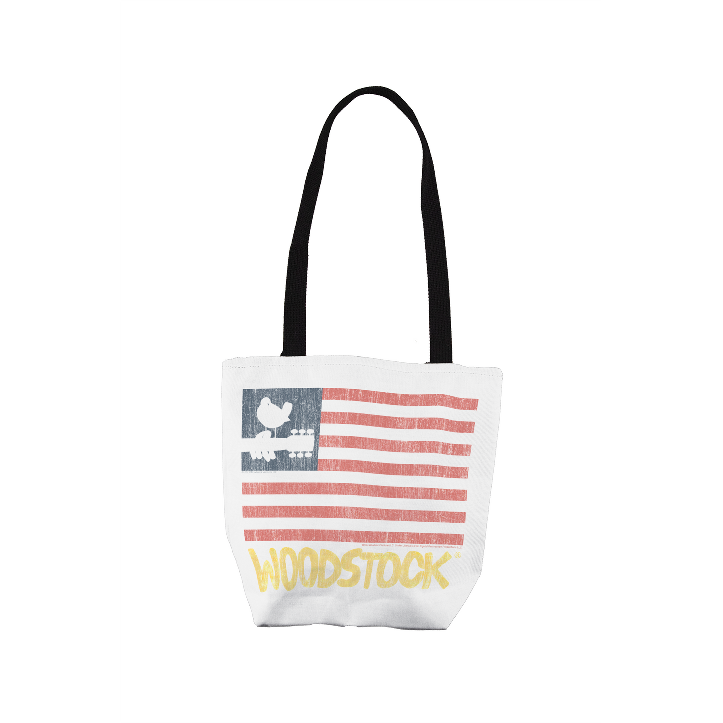 Woodstock Distressed Flag White and Woodstock Distressed Flag White with Tote Bag