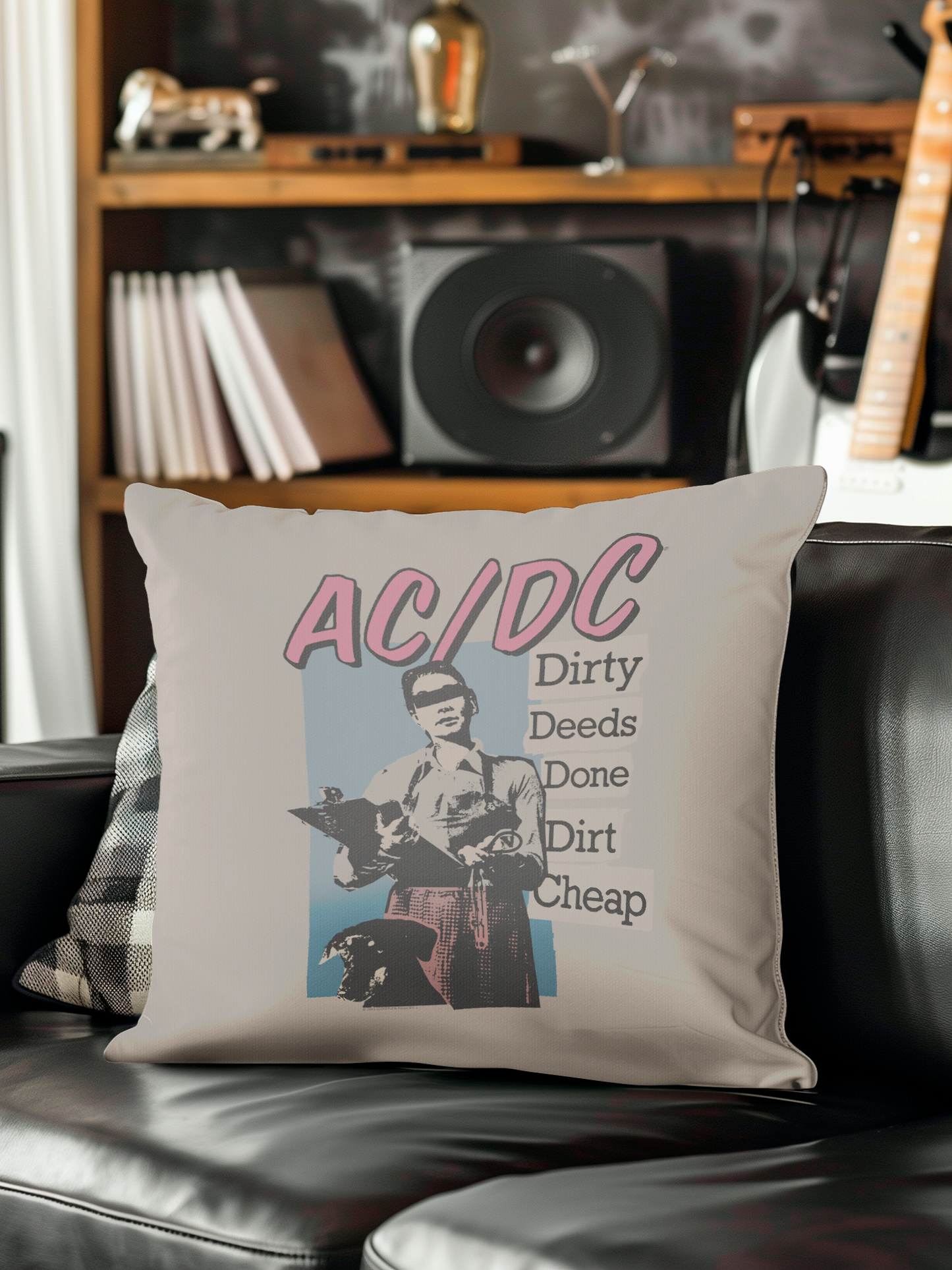 ACDC Dirty Deeds Done Dirt Cheap Pillow square