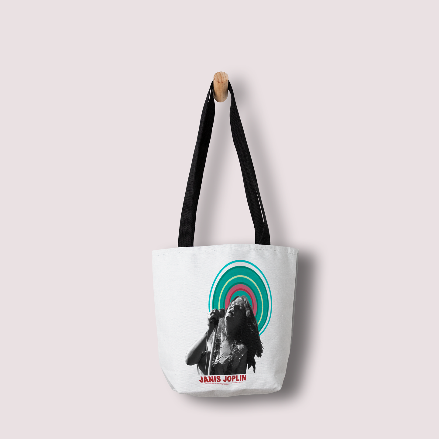 Janis Joplin Halo Photo White and Janis Joplin Halo Photo White with Tote Bag