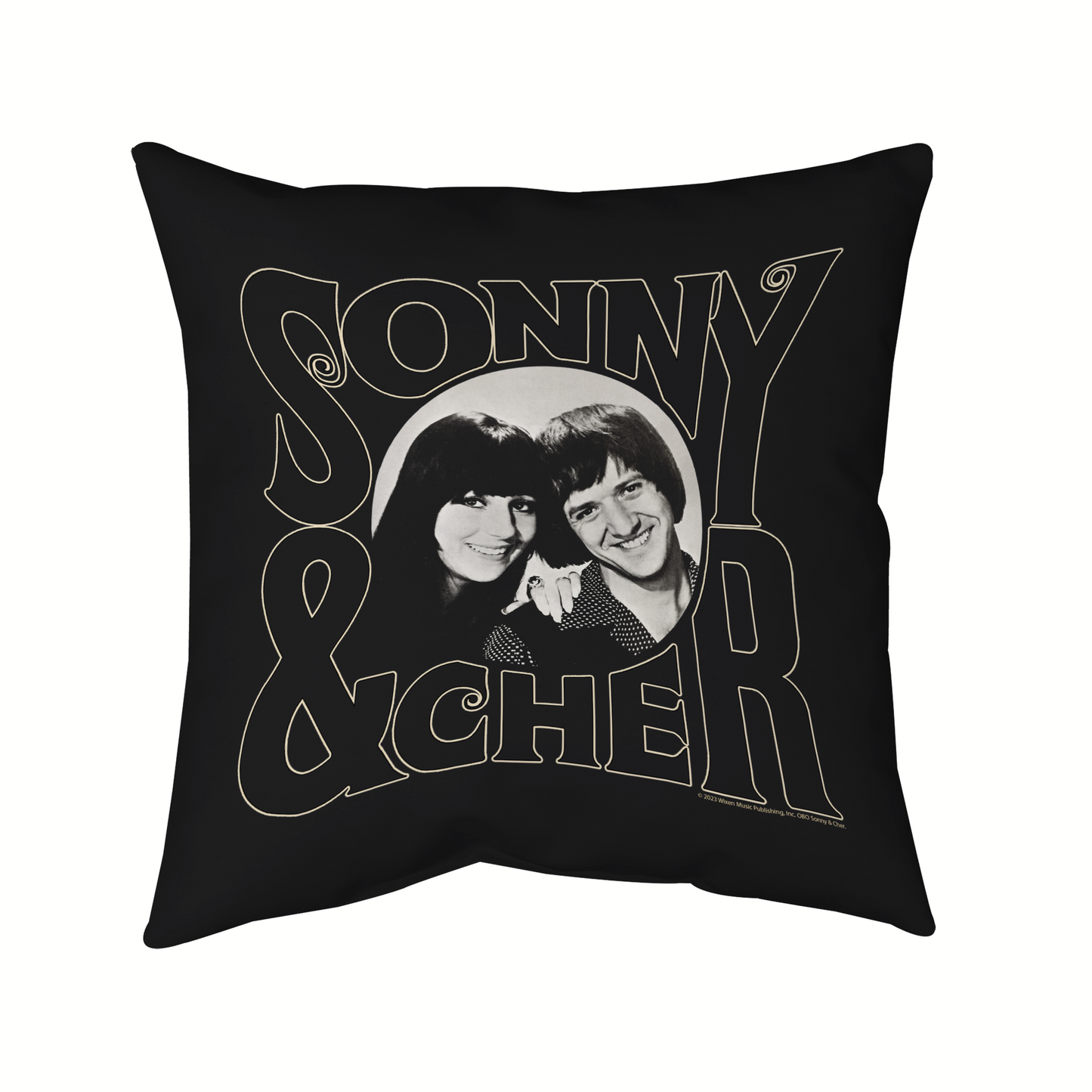 Sonny & Cher Circle Photo and Sonny & Cher Circle Photo with Pillow square