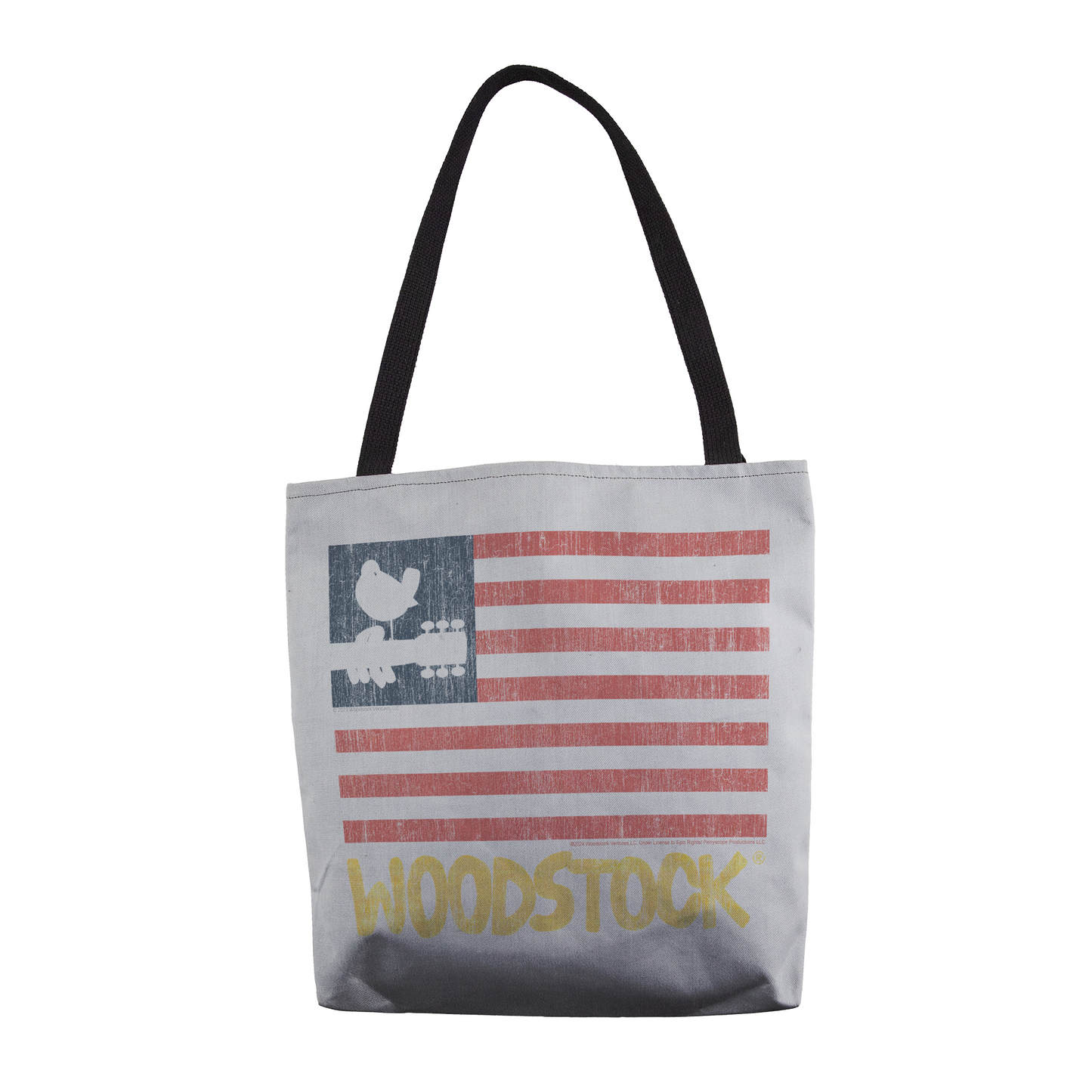 Woodstock Distressed Flag White and Woodstock Distressed Flag White with Tote Bag