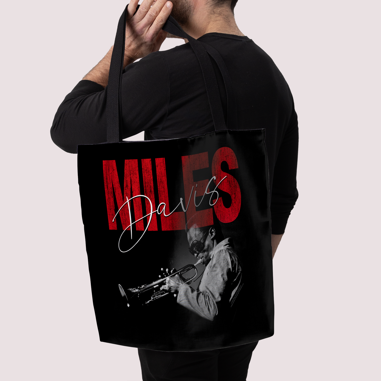 Miles Davis Distressed Photo and Miles Davis Distressed Photo with Tote Bag