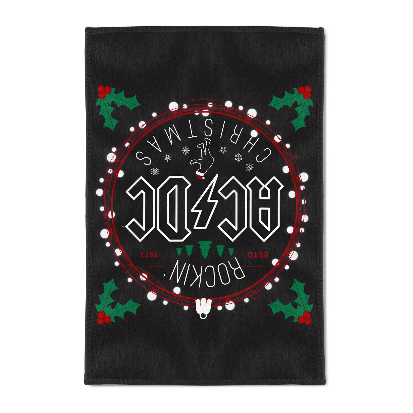 ACDC Christmas Circle Area Rug