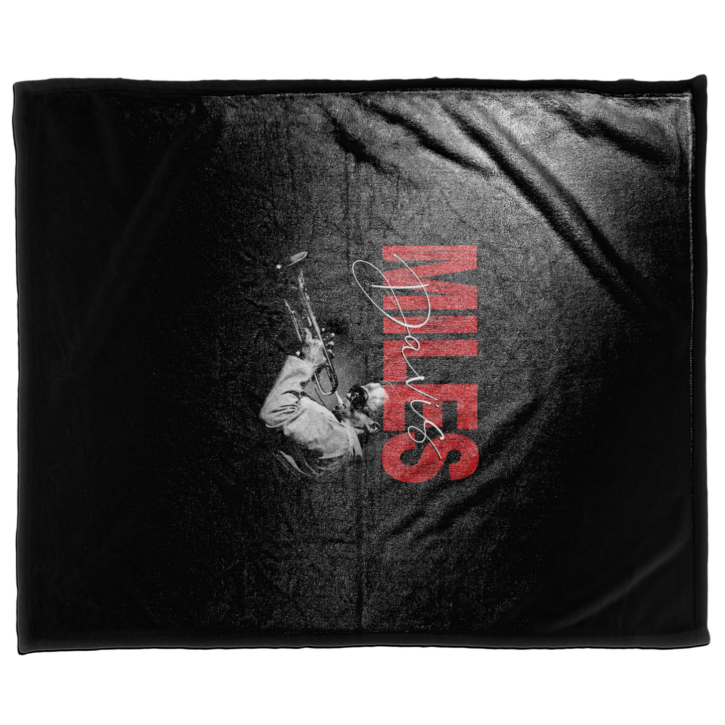 Miles Davis Distressed Photo with Fleece Blanket