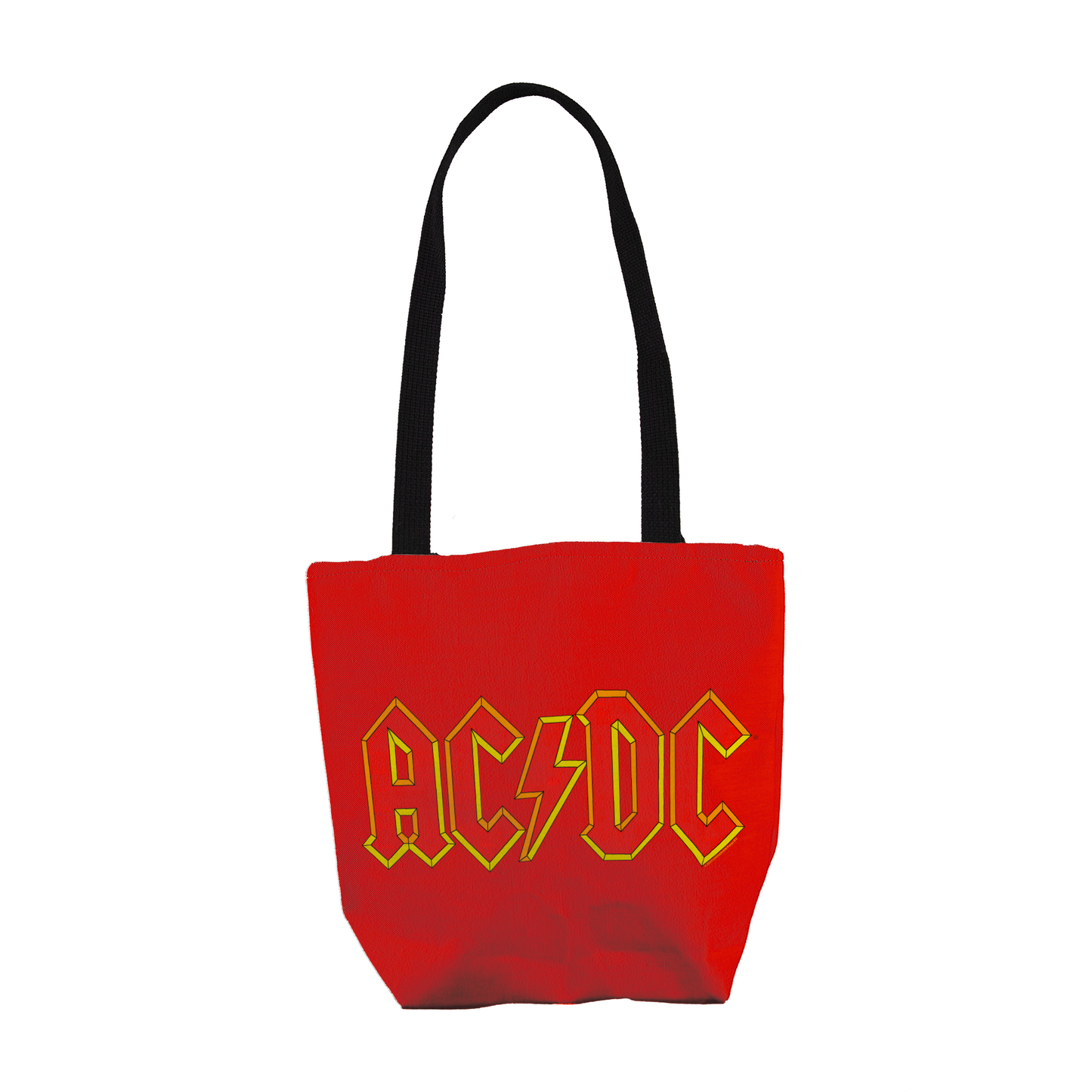 ACDC Yellow Outline Red Logo Tote Bag