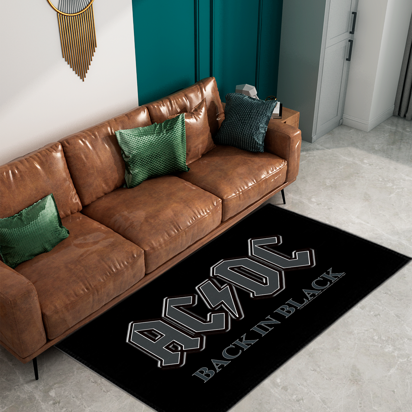 ACDC Back in Black Area Rug