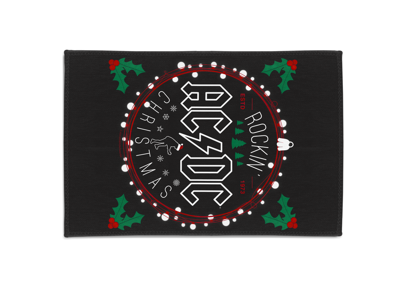 ACDC Christmas Circle Area Rug