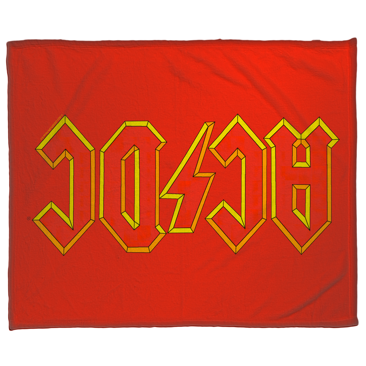 ACDC Yellow Outline Red Logo Fleece Blanket