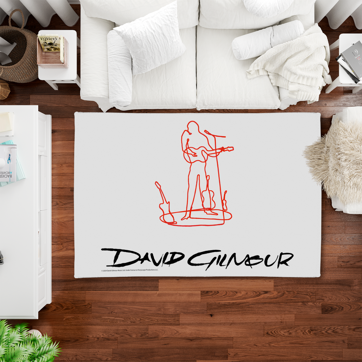 David Gilmour Line Art with Area Rug rectangular