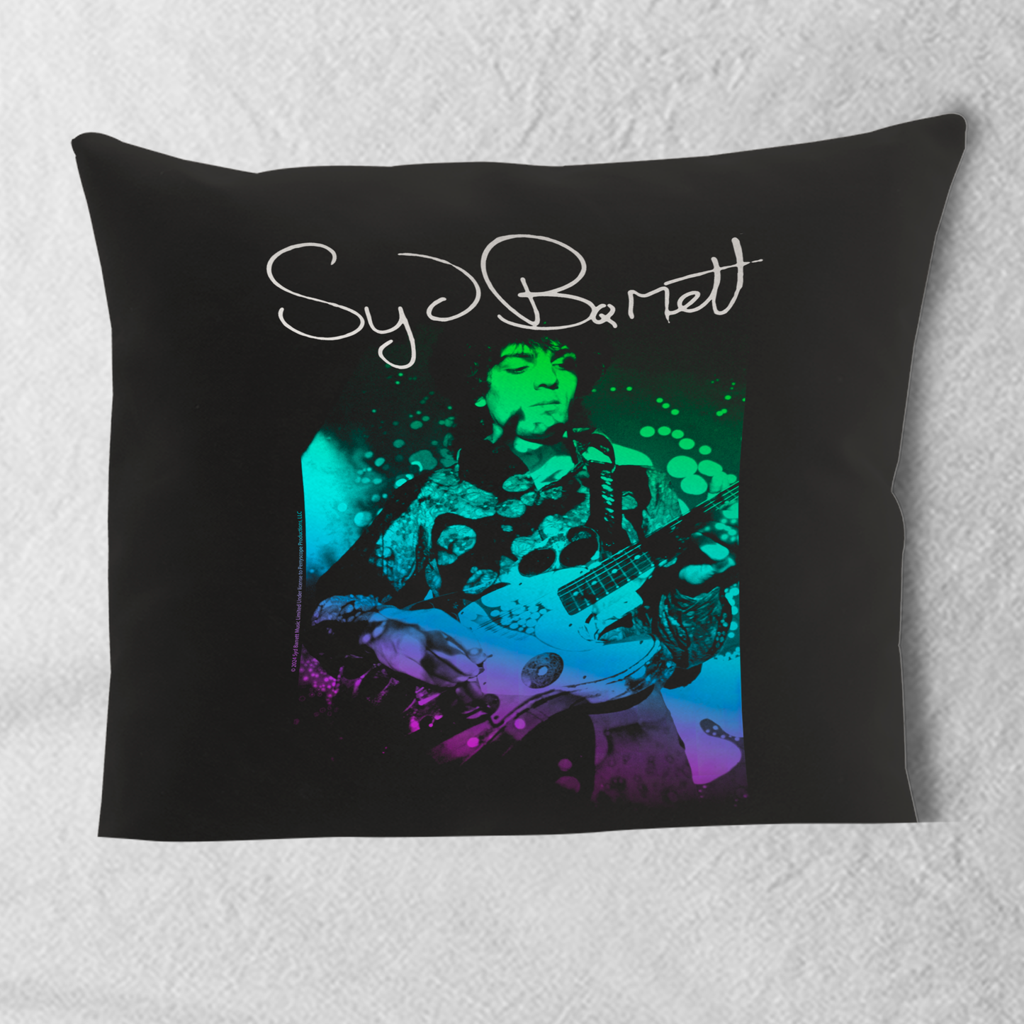 Syd Barret Colorful Portrait with Guitar with Pillow square