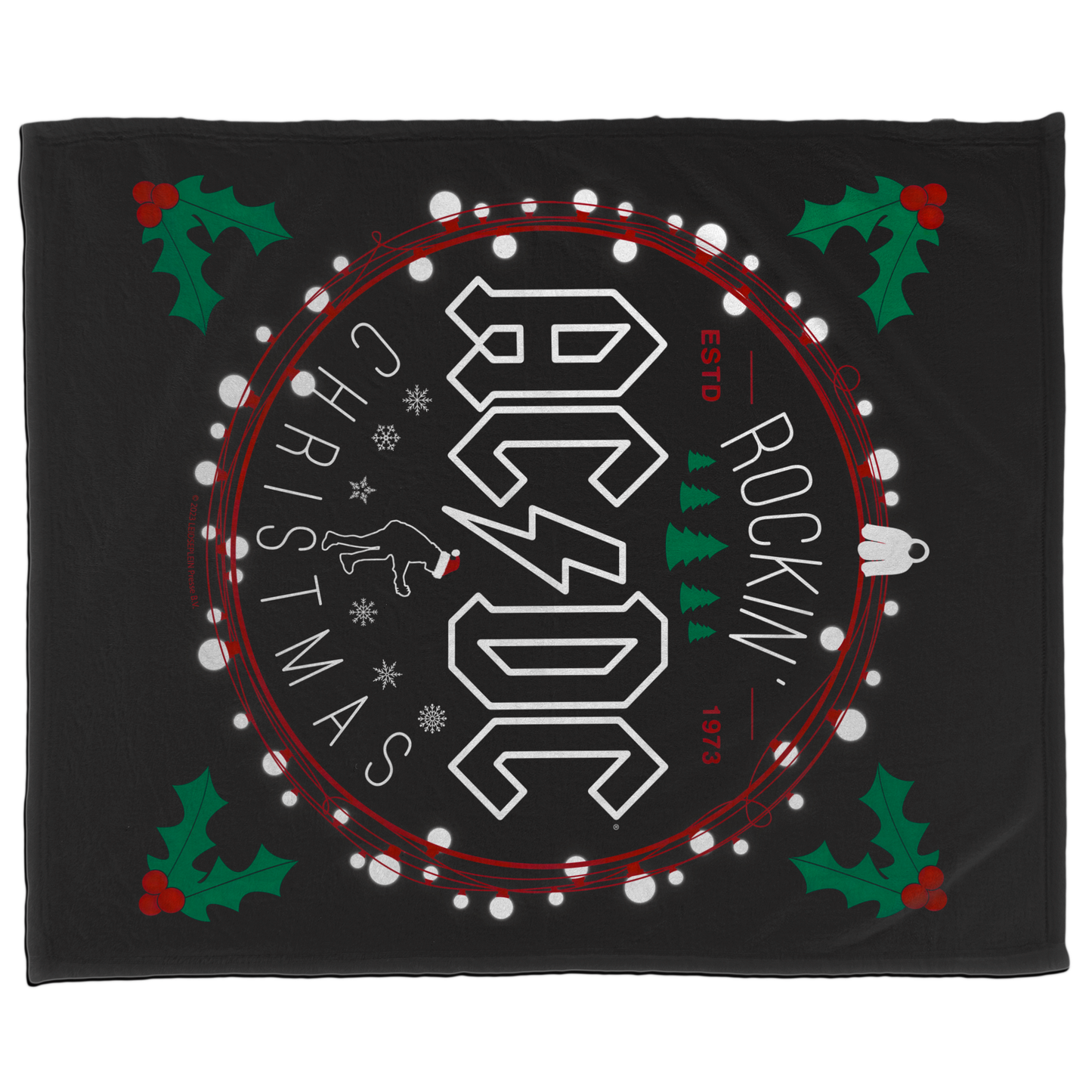 ACDC Christmas Circle Fleece Blanket 50X60 Inches