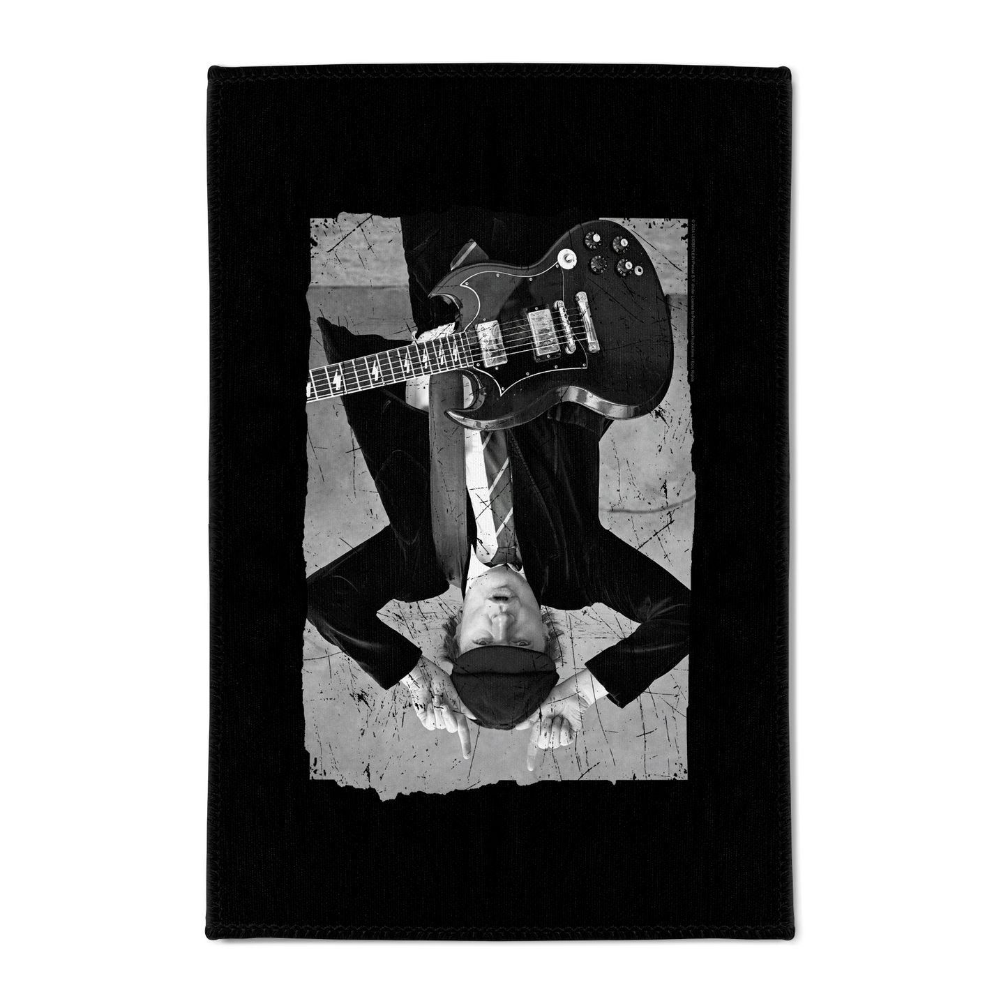 ACDC Angus Young Distressed Photo Area Rug