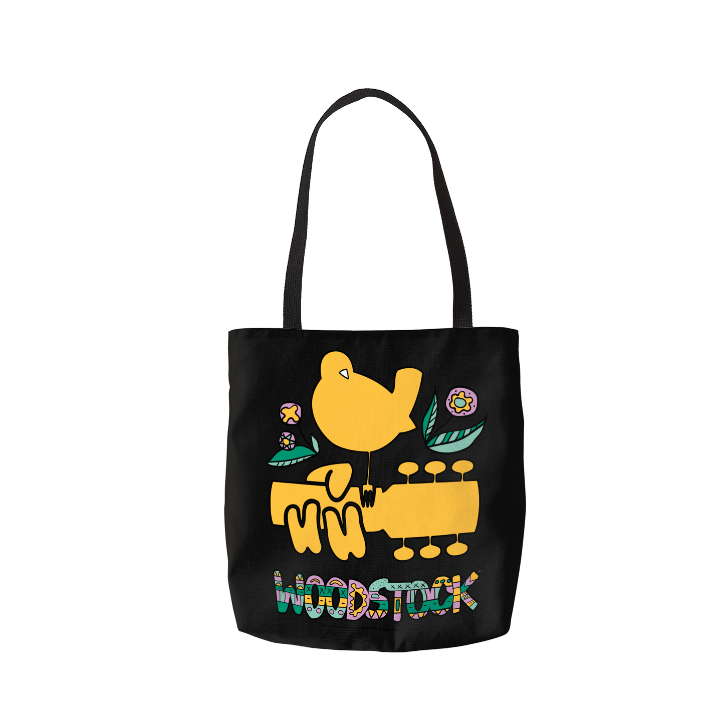 Woodstock Bird Aztec Black and Woodstock Bird Aztec Black with Tote Bag