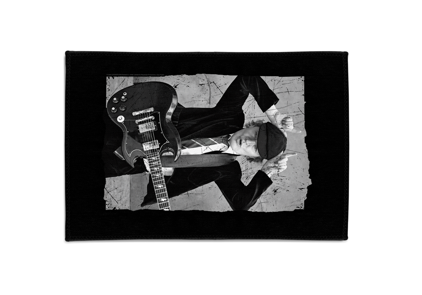 ACDC Angus Young Distressed Photo Area Rug