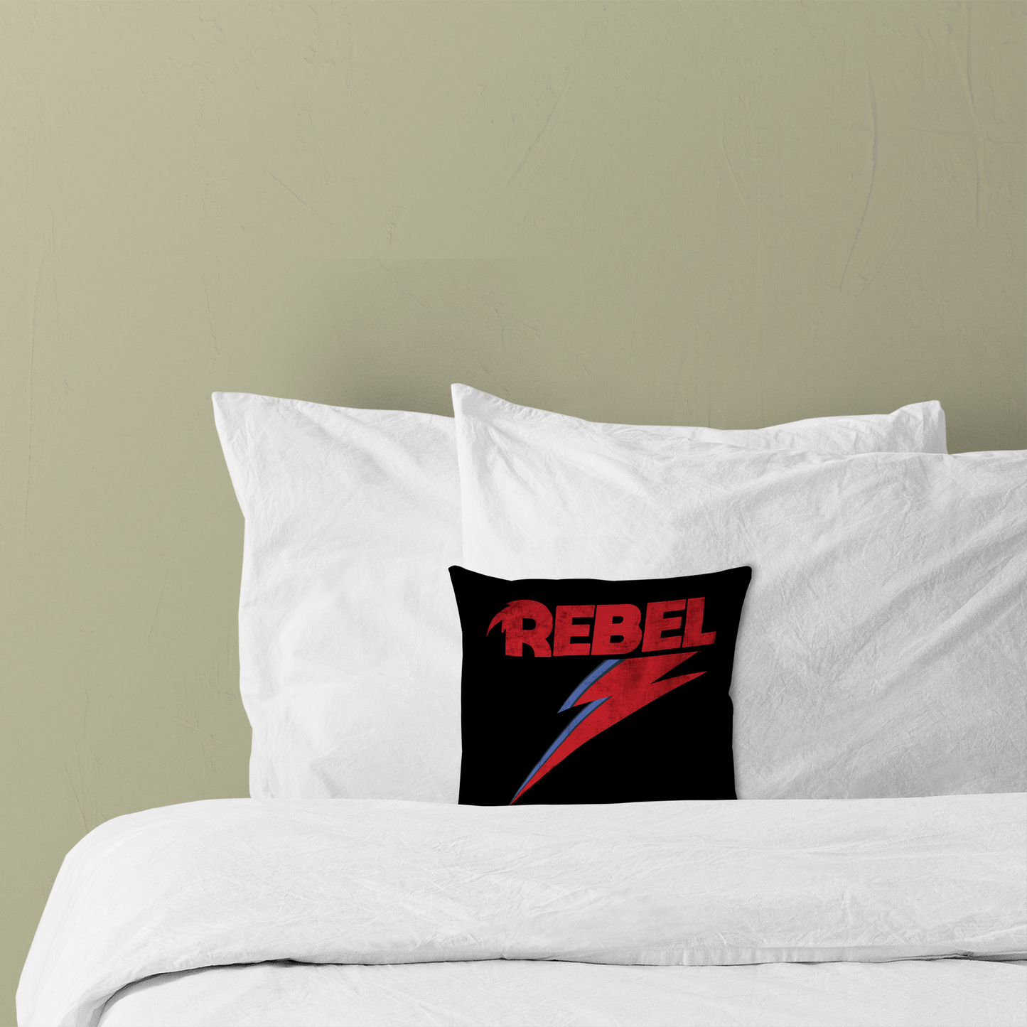 David Bowie Distressed Rebel Pillow