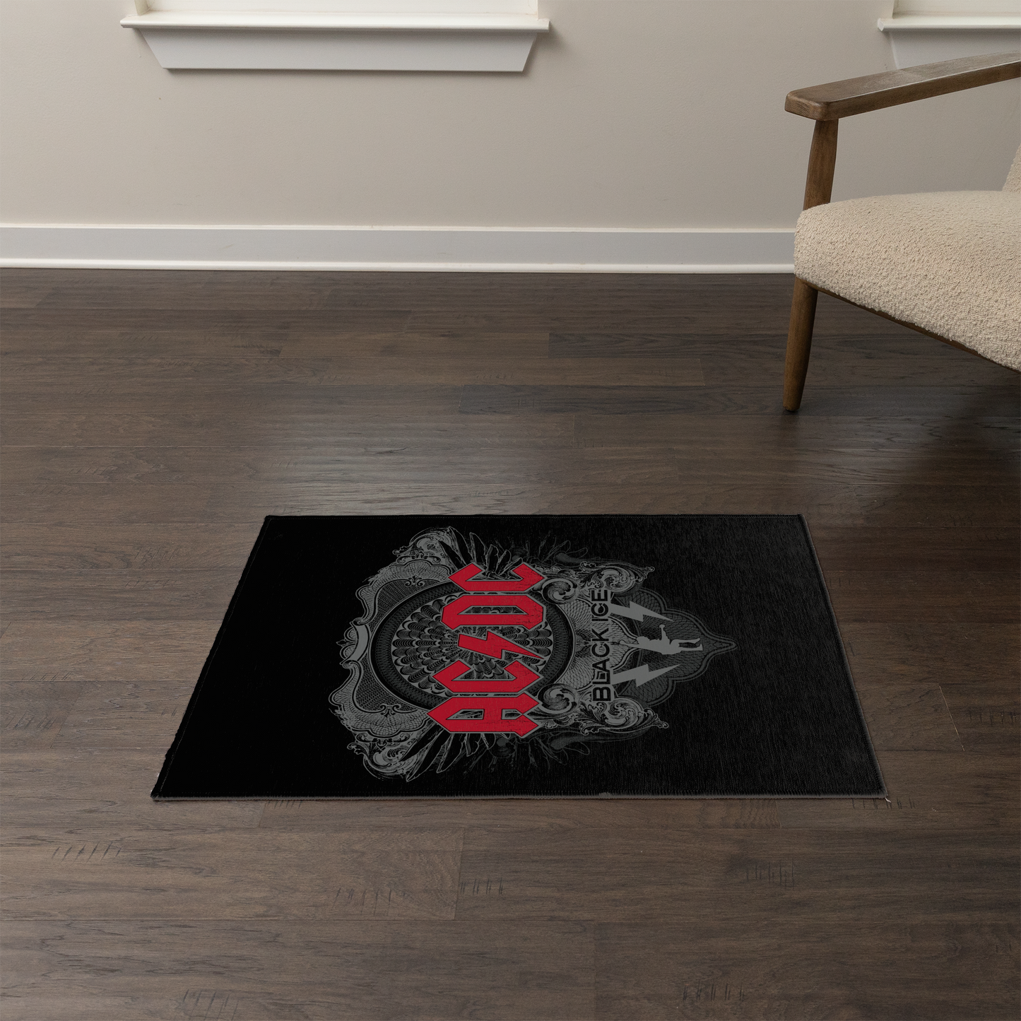 ACDC Black Ice Red - Area Rug - Woven Polyester, Indoor Use - Sizes 2x3ft, 4x6ft