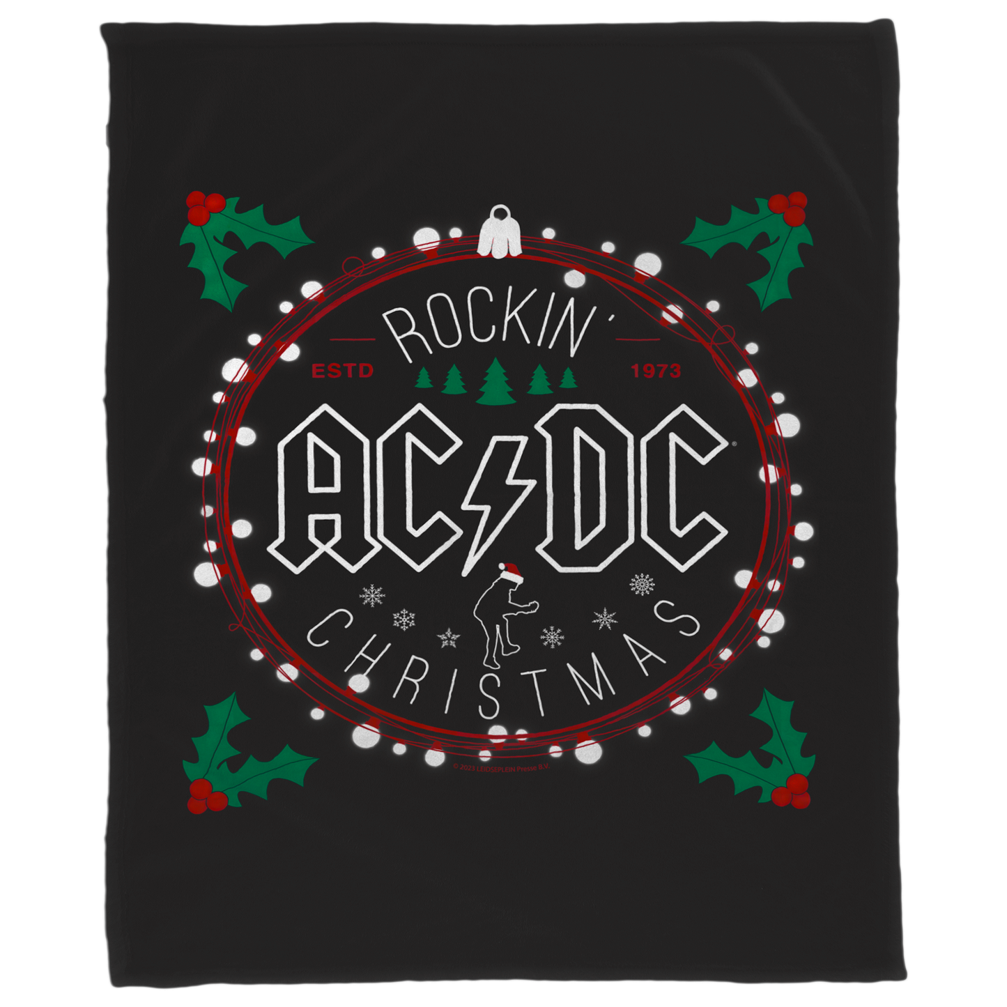 ACDC Christmas Circle Fleece Blanket