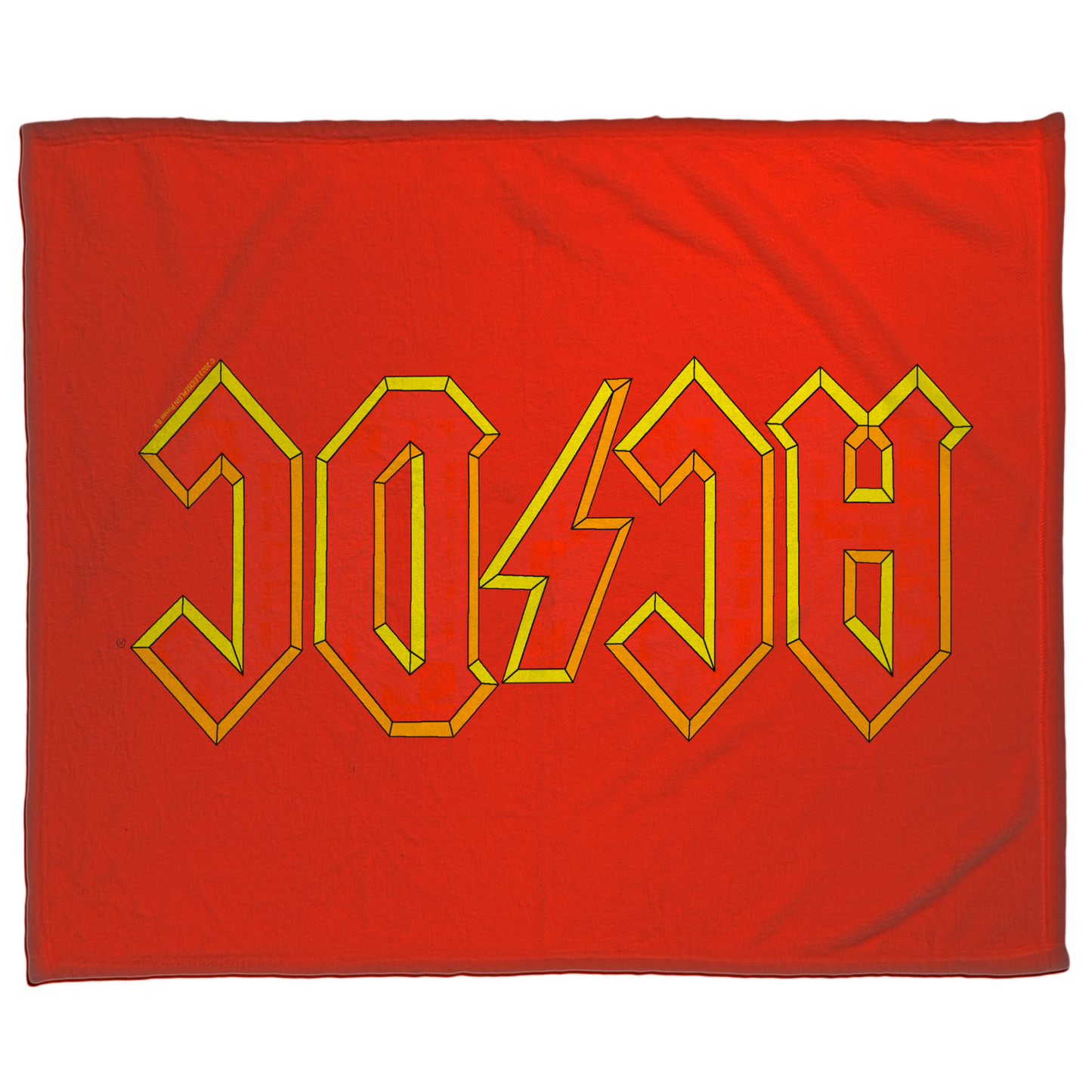 ACDC Yellow Outline Red Logo Fleece Blanket