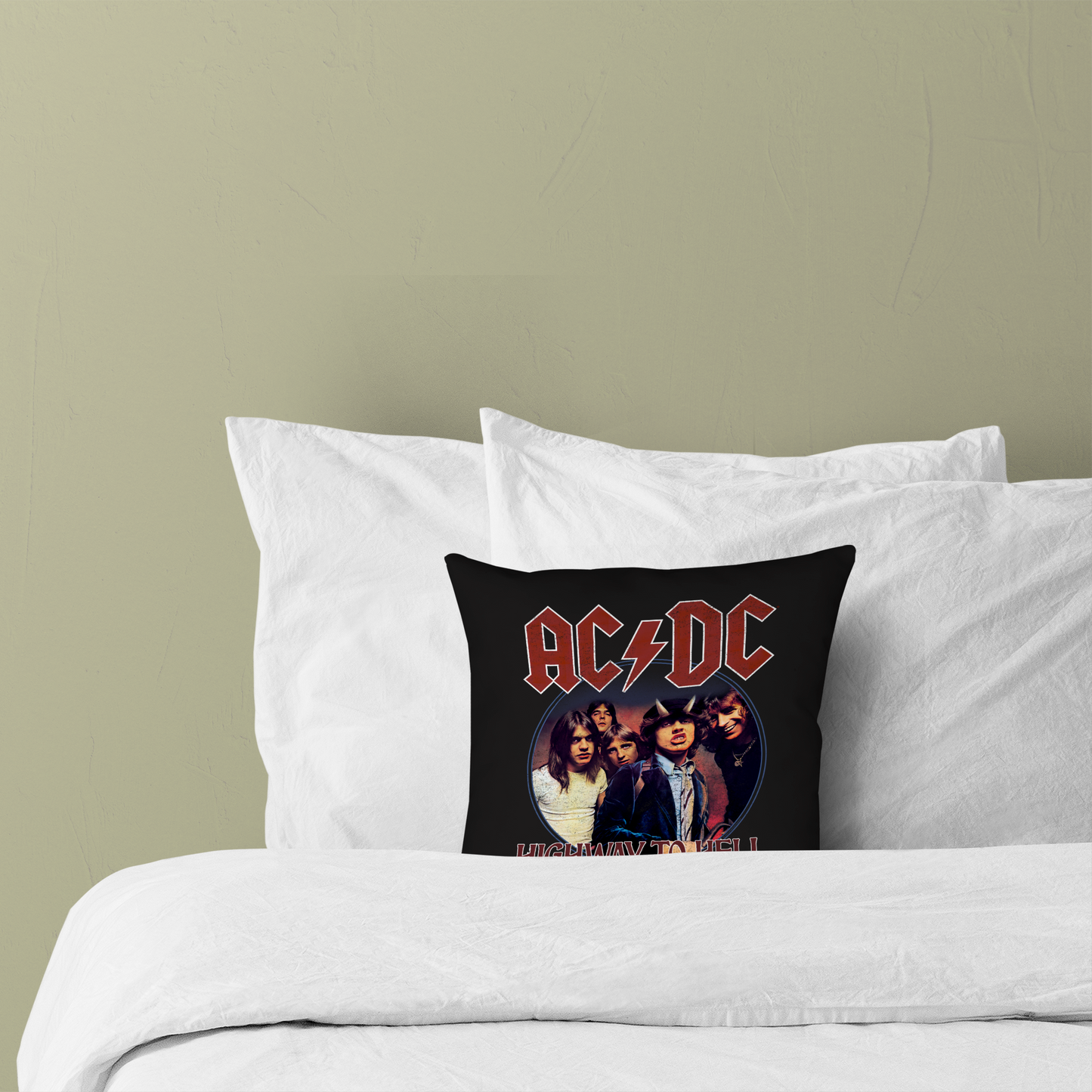 ACDC Highway To Hell Circle Pillow square