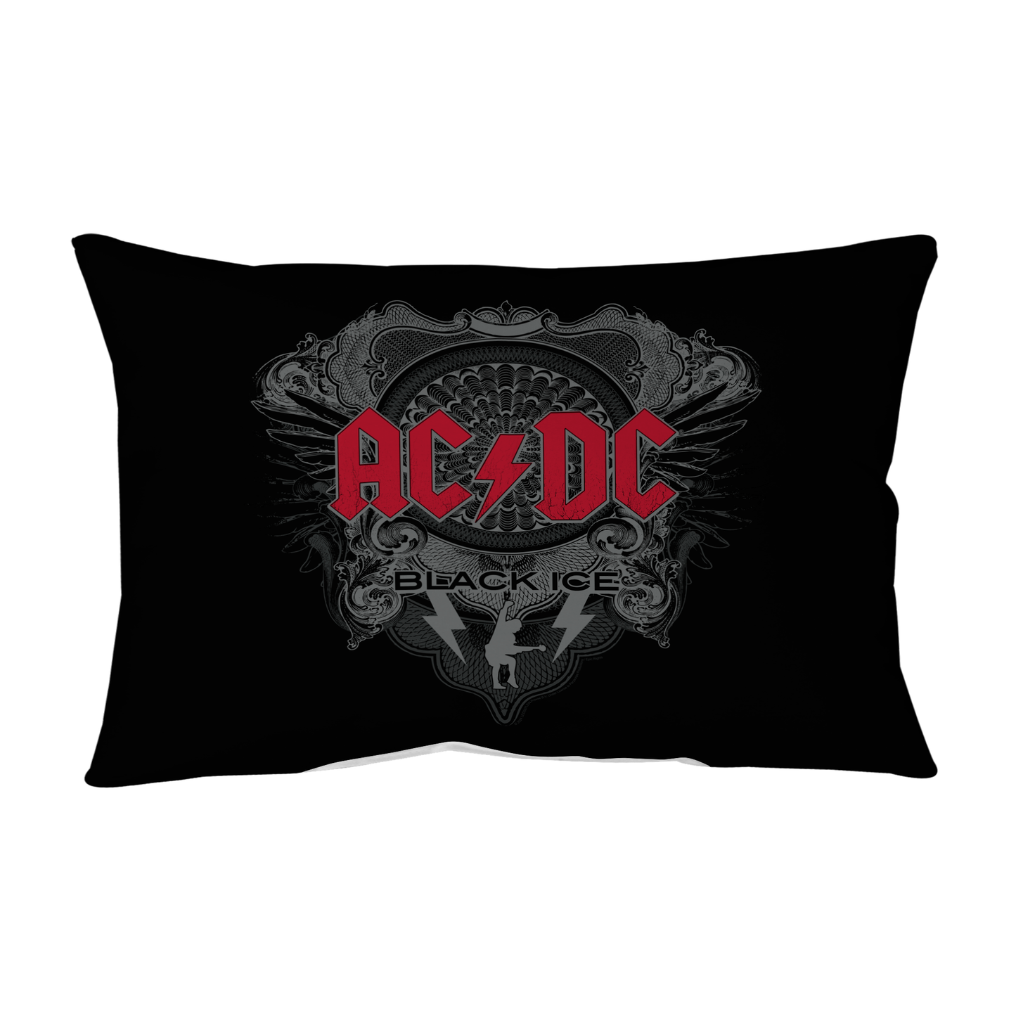 ACDC Black Ice Red Pillow - Print, Rectangular, Indoor Use, Size 20x14"